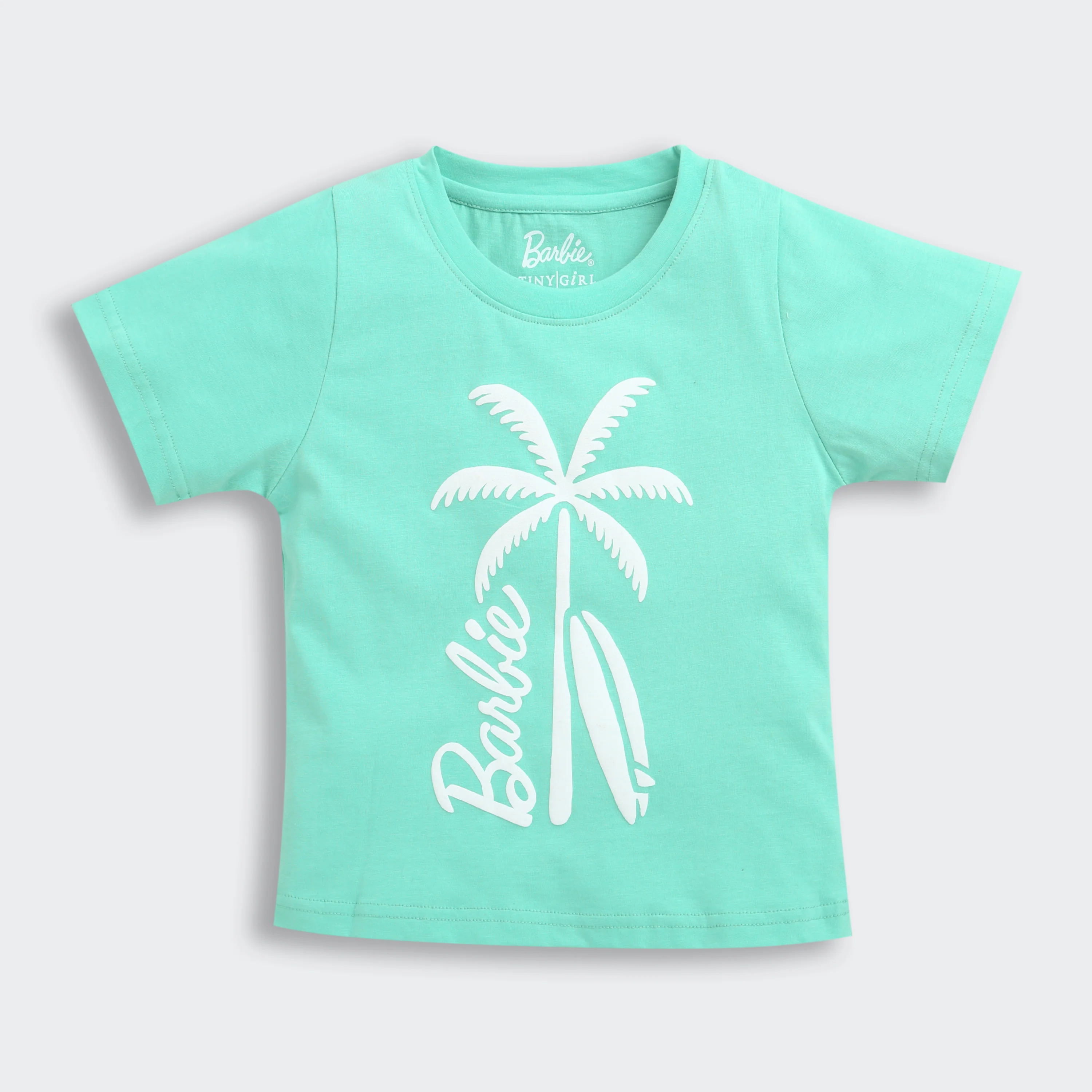 Barbie Aqua Blue Palm Print Tee BATP2125 - Image 5