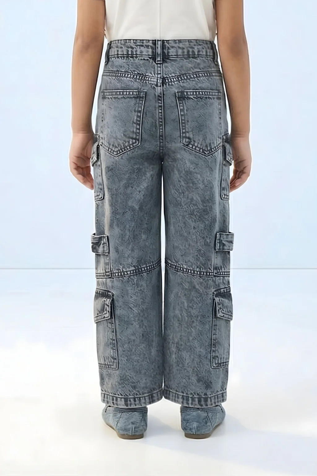 Barbie Black Cargo Denim Pants BAP551 - Image 2