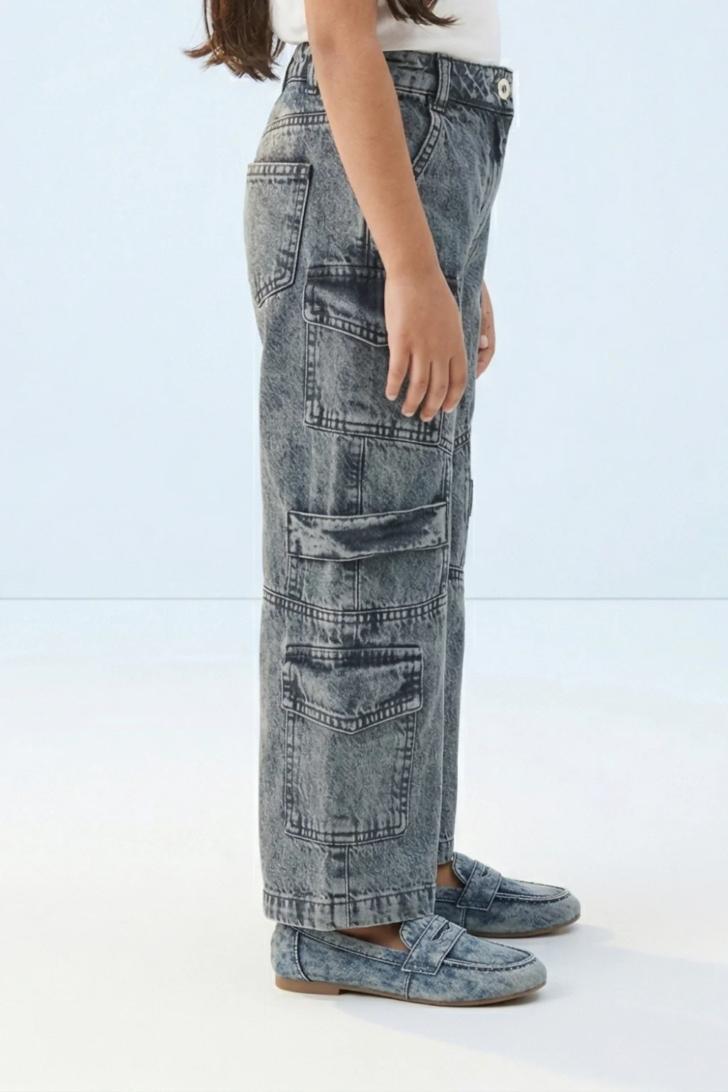 Barbie Black Cargo Denim Pants BAP551 - Image 3