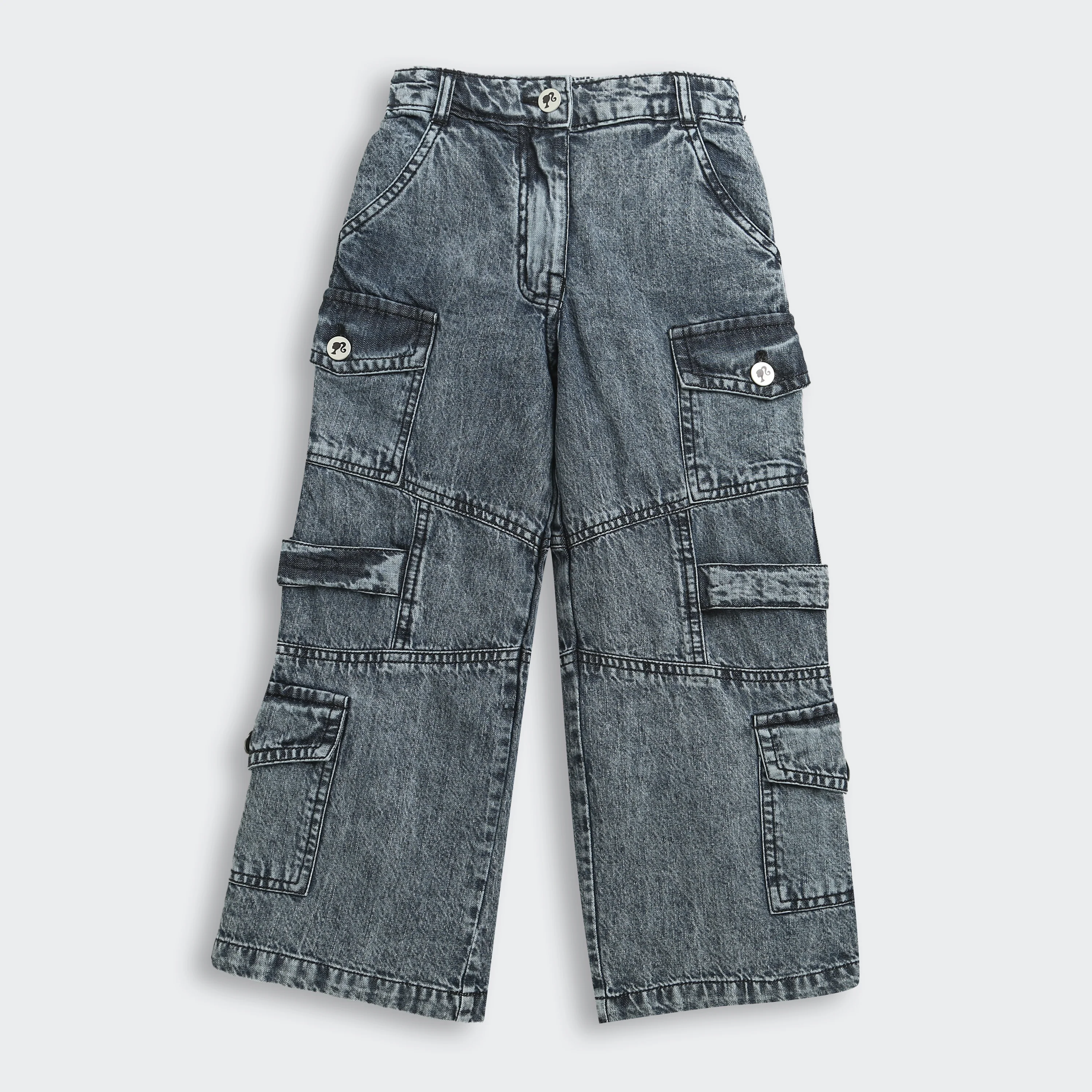 Barbie Black Cargo Denim Pants BAP551 - Image 5
