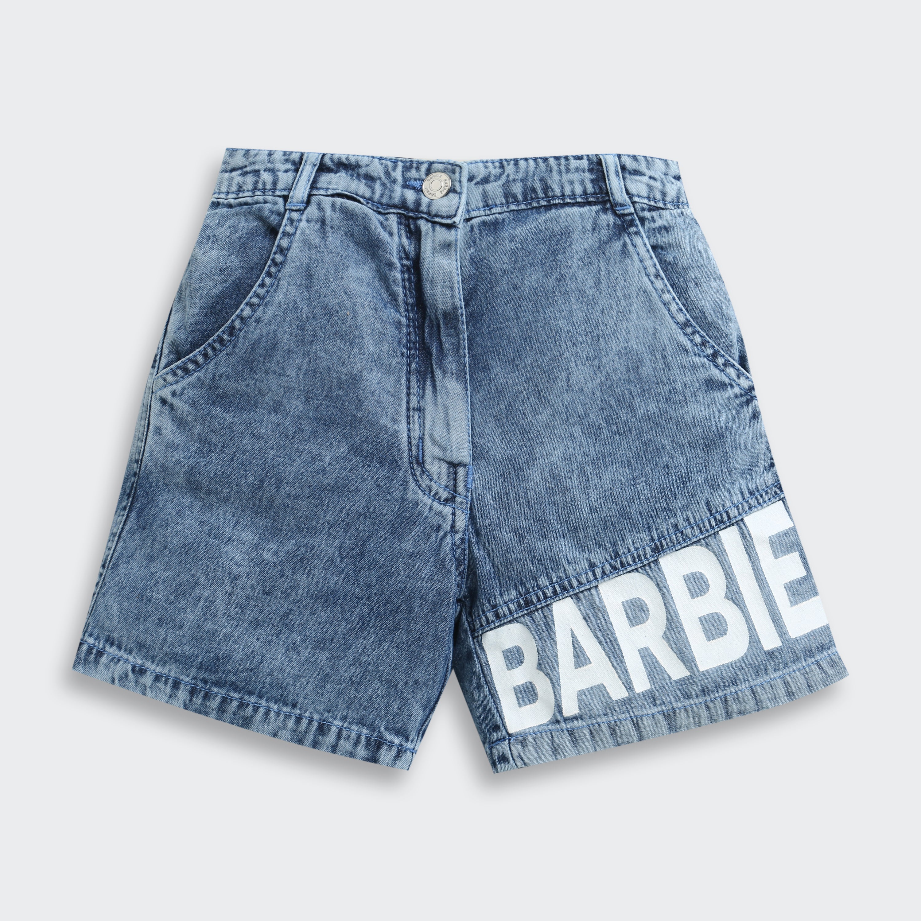 Barbie Blue Denim Logo Shorts BAH617 - Image 4