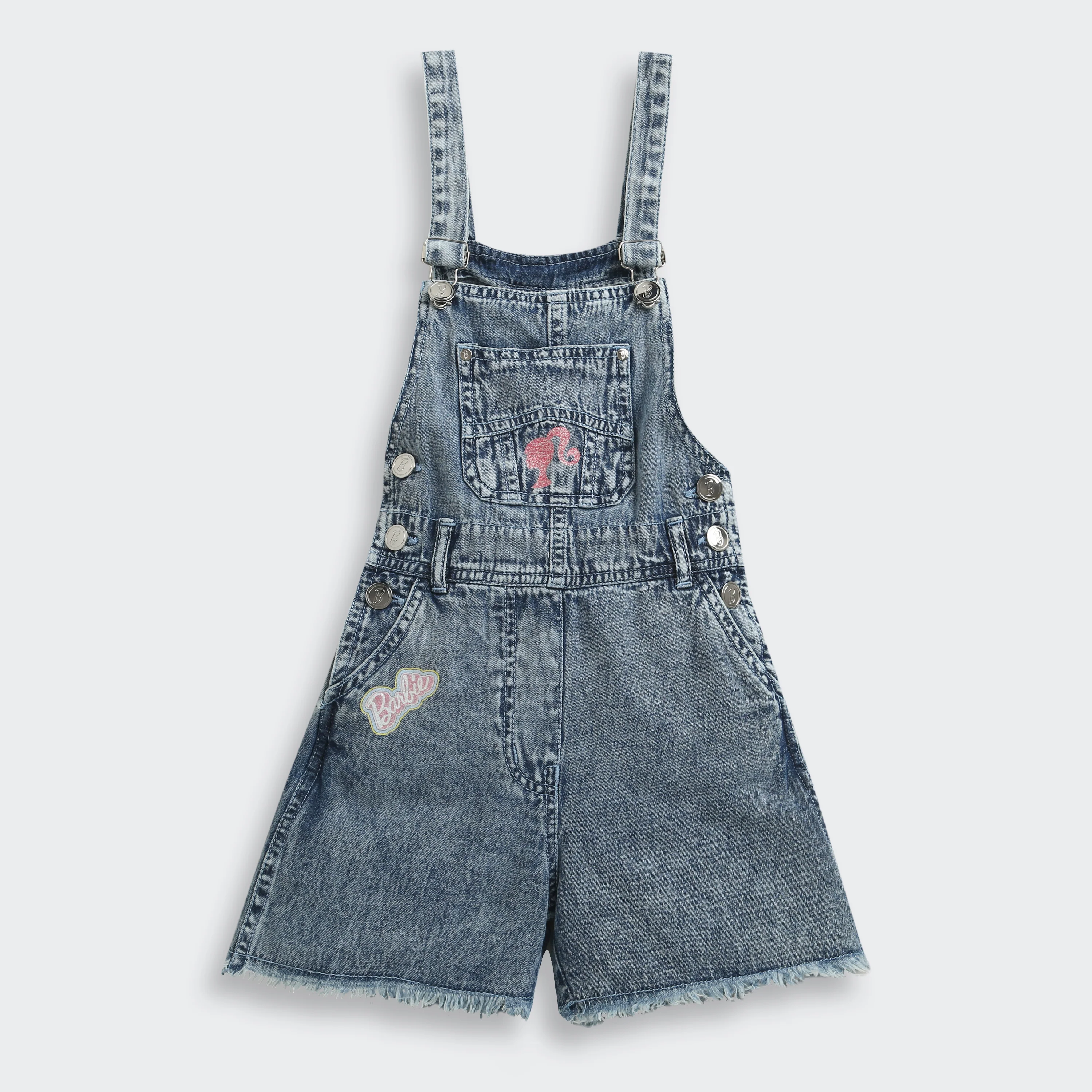 Barbie Blue Denim Printed Shorts Dungaree BAD824 - Image 5