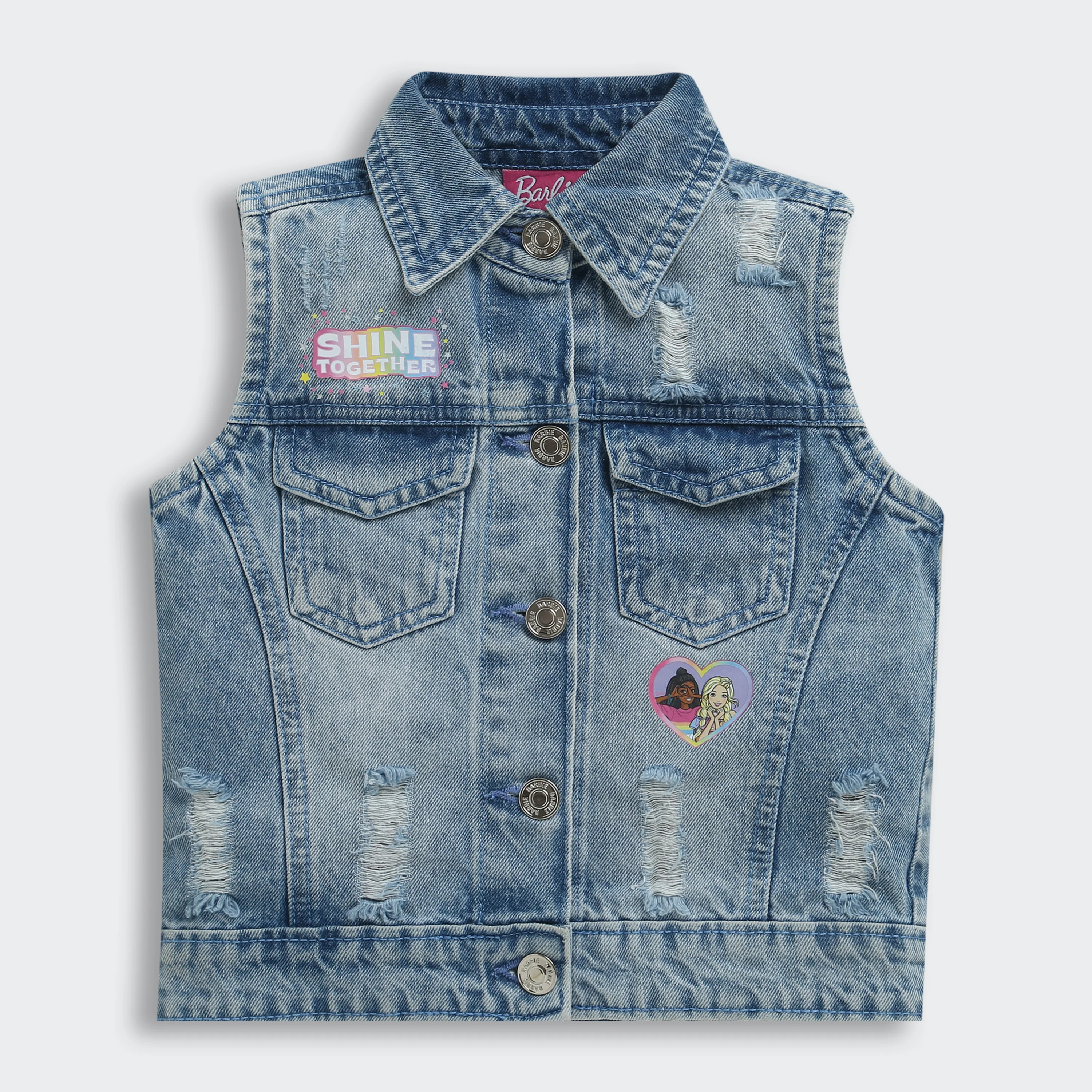 Barbie Blue Denim Sleeveless Jacket BAJ2033 - Image 5