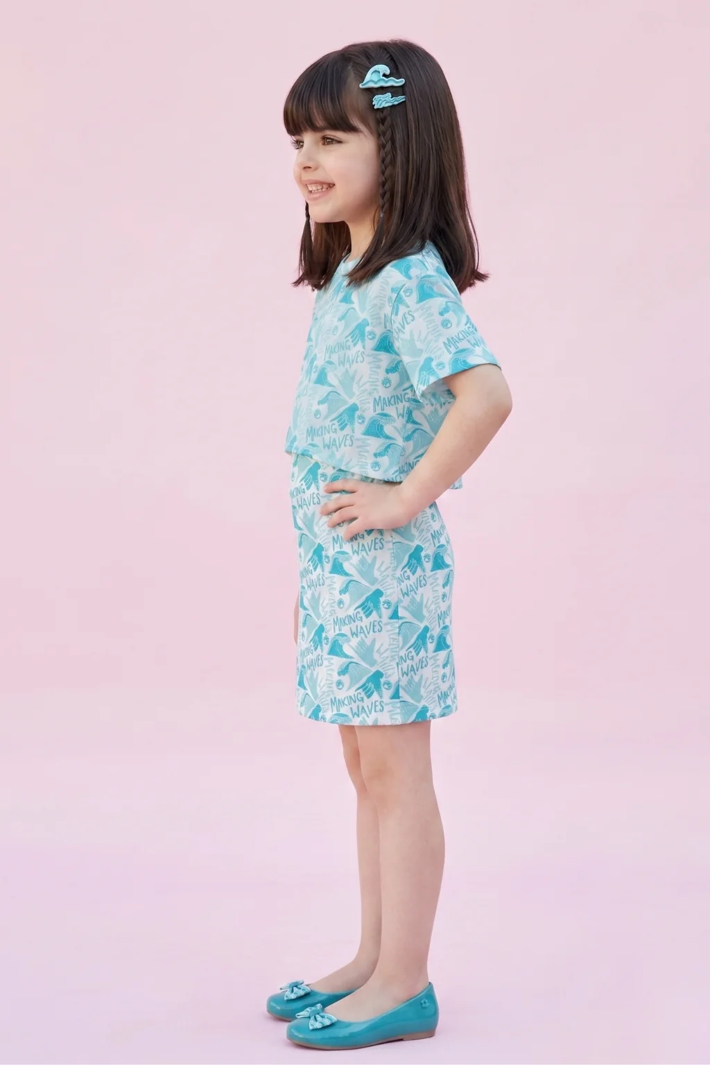 Barbie Blue Making Waves Printed Dress BAM1194 - Image 4