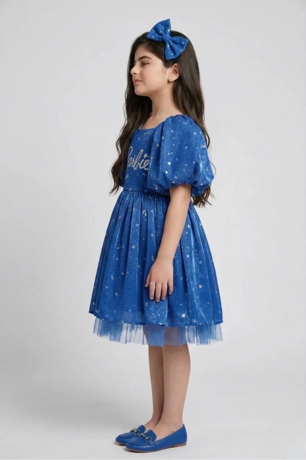 Barbie Blue Off Shoulder Party Dress BAF279 - Image 5