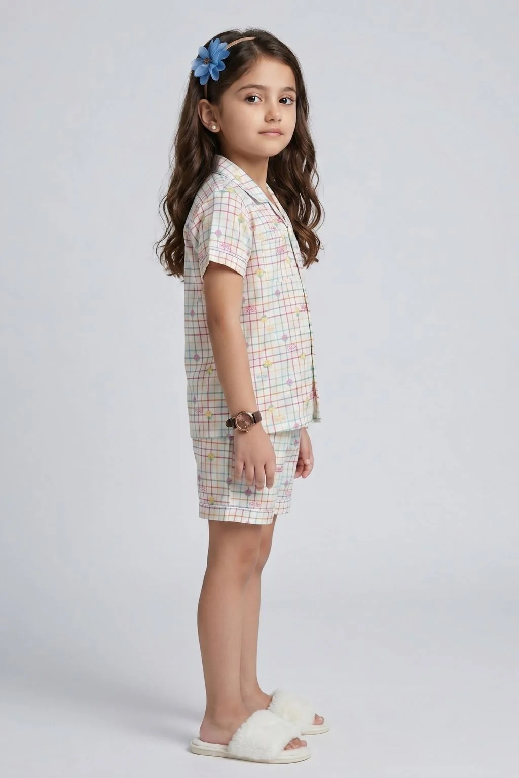 Barbie Check Print Cotton Nightsuit Set BANS0055 - Image 3