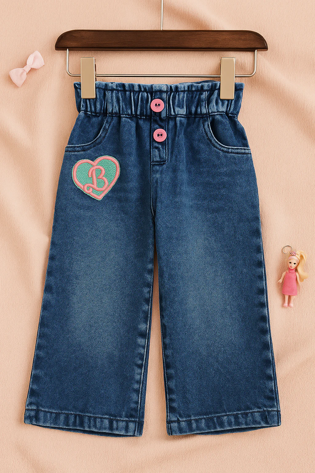 Barbie Dark Blue Heart Pop Denim Jeans BAIP0002