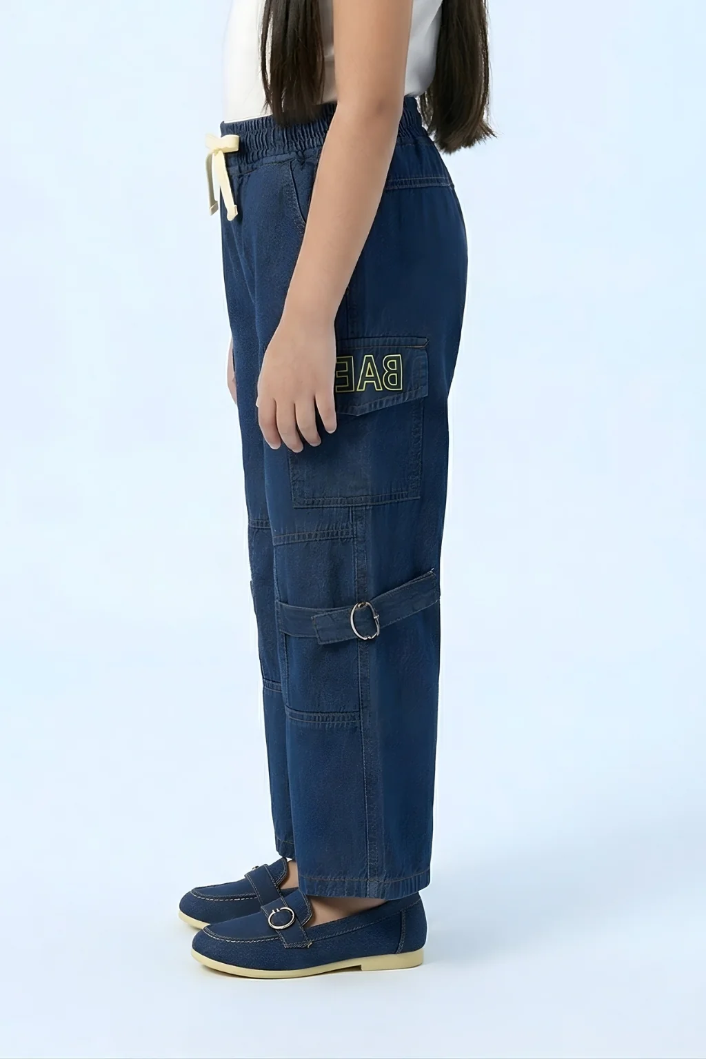 Barbie Dark Blue Wide-Leg Denim Cargo Pants BAP555 - Image 3