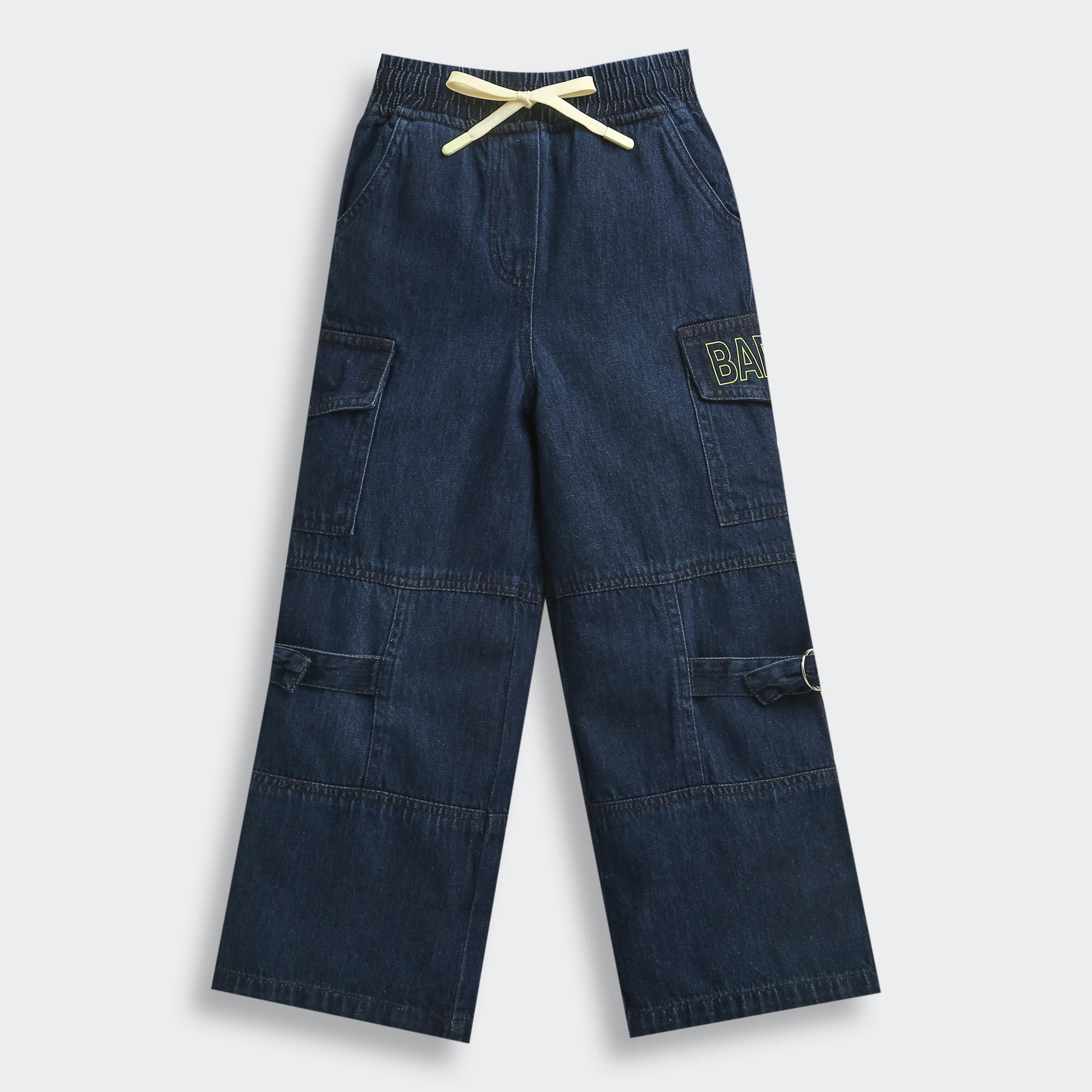 Barbie Dark Blue Wide-Leg Denim Cargo Pants BAP555 - Image 5