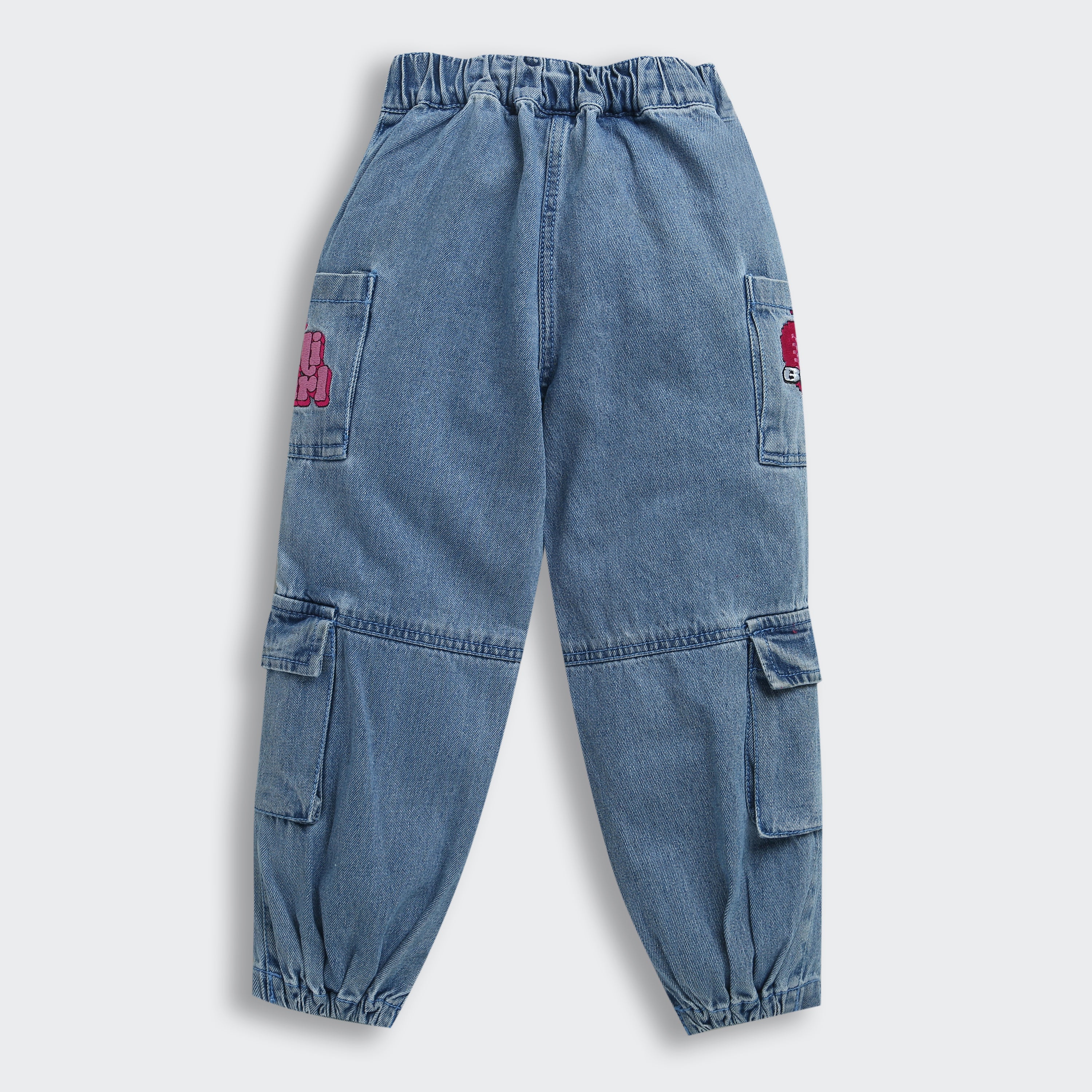 Barbie Denim Heart Embroidered Cargo Pants BAP524 - Image 6