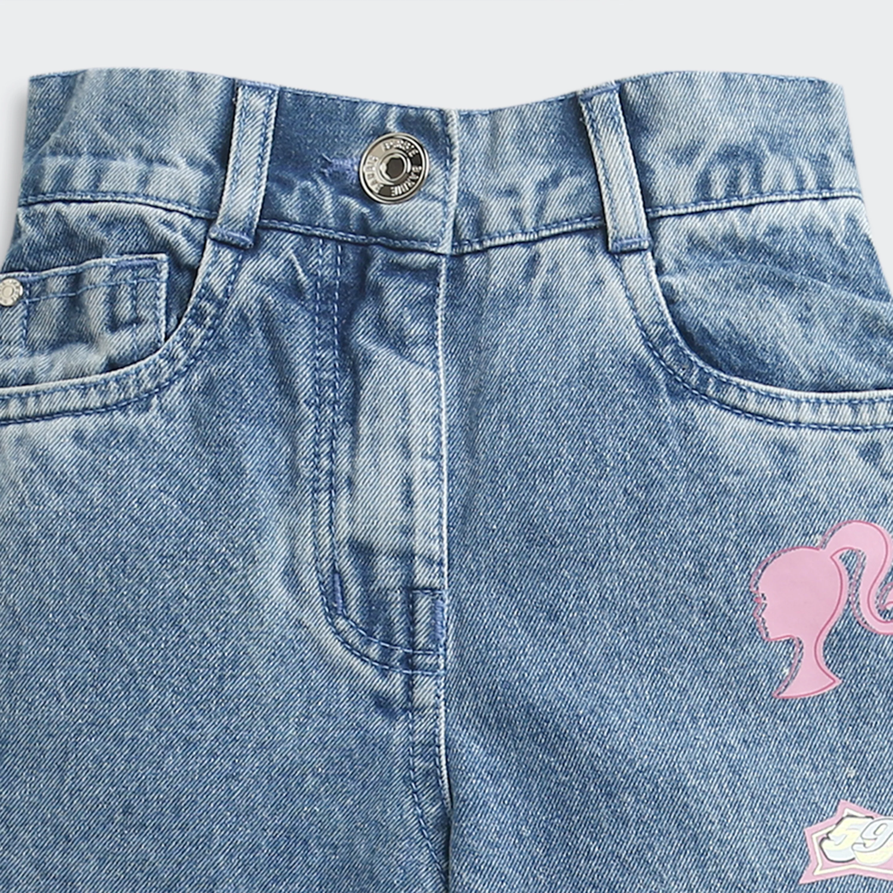 Barbie Distressed Patchwork Light Blue Jeans BAP504 - Image 7