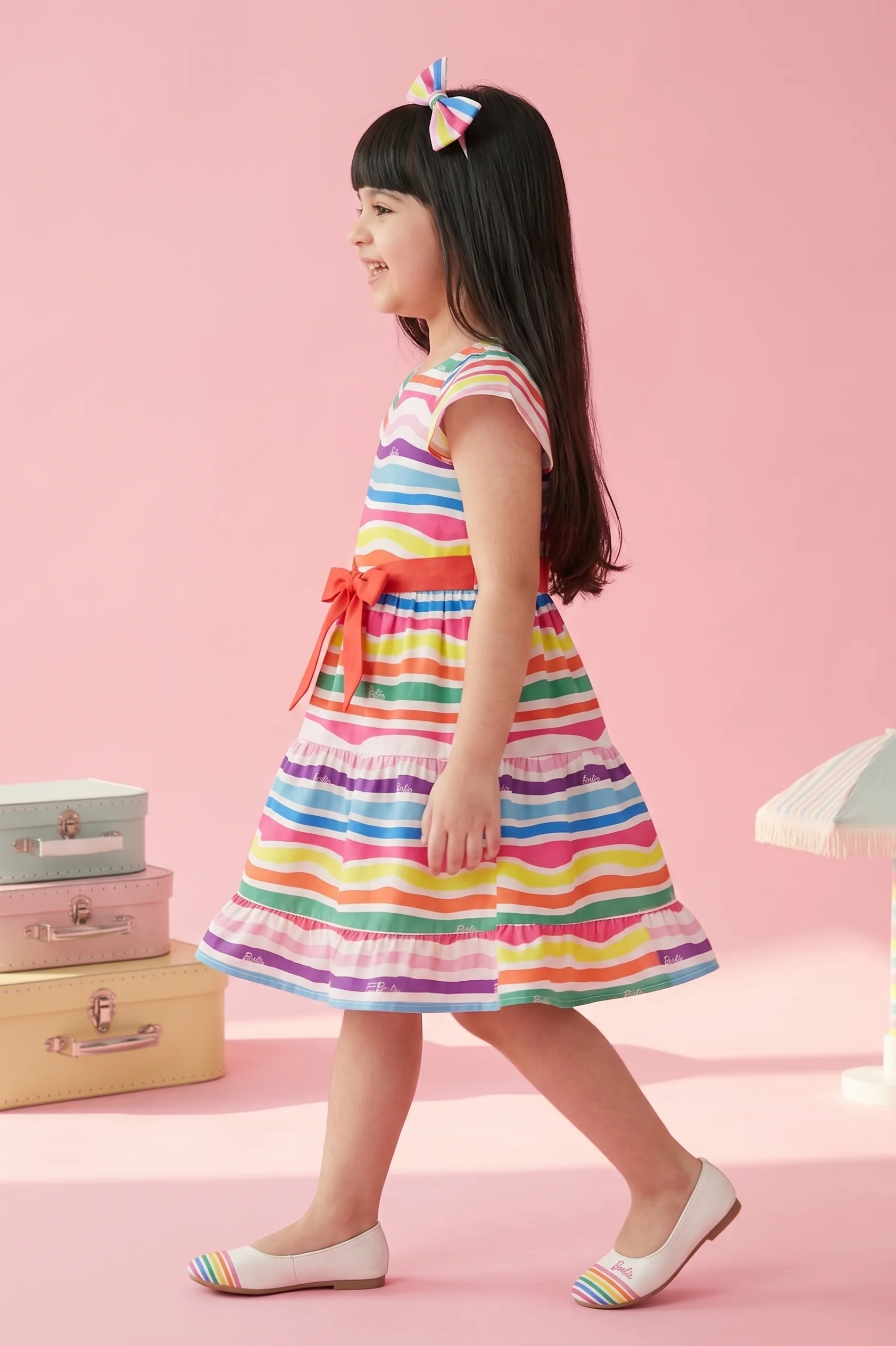 Barbie Frill Sleeve Square Neck Midi BAM1111 - Image 4