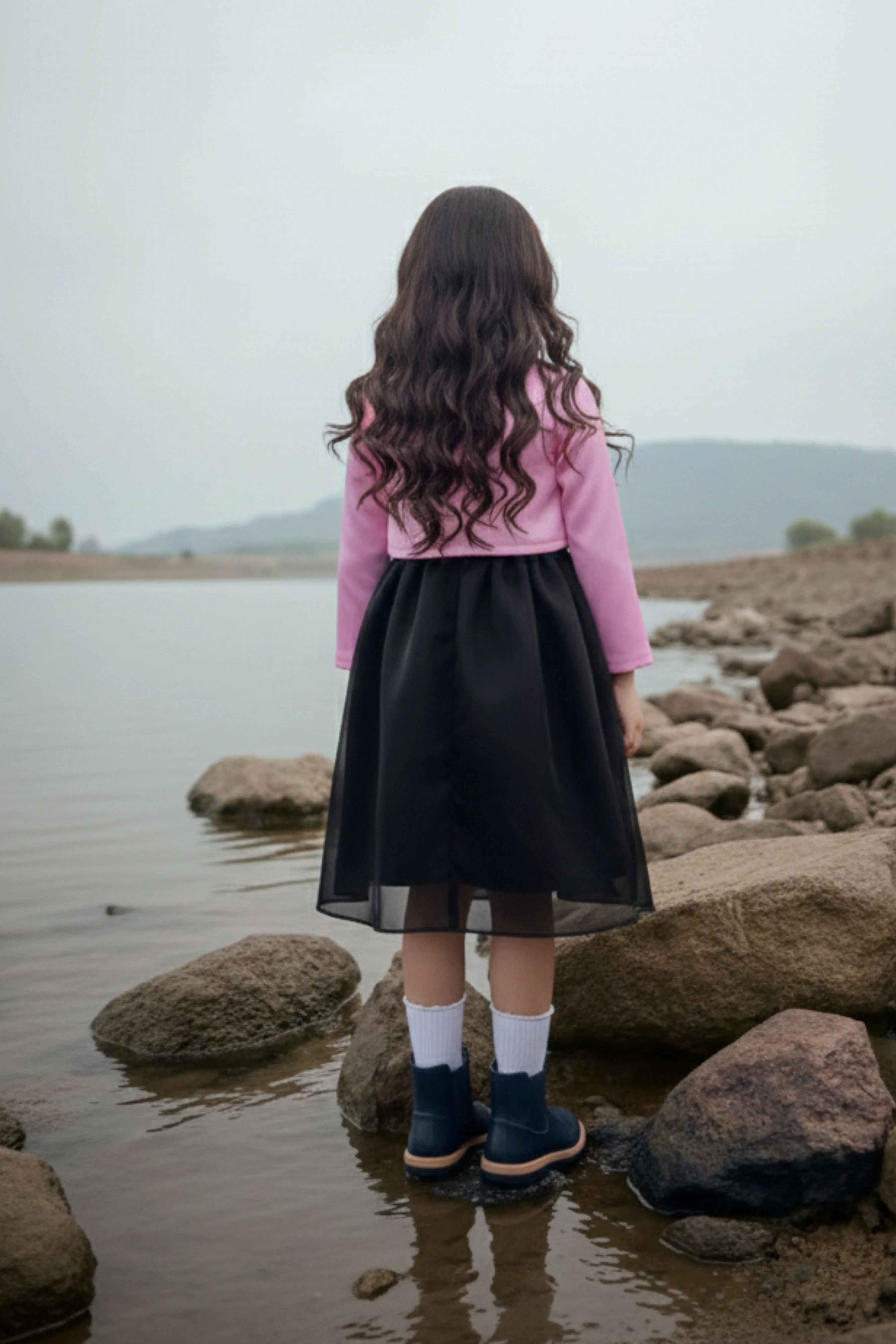 Barbie Girls Black Party Dress With Pink Jacket BAF284 - Image 2