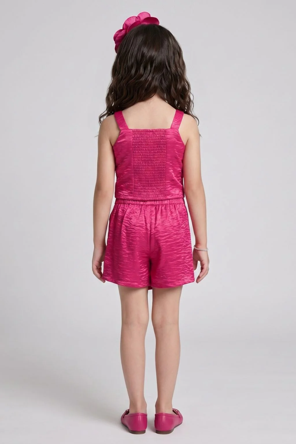 Barbie Girls Hot Pink Textured Co-ord Set with Wrap Skort BASET517 - Image 2
