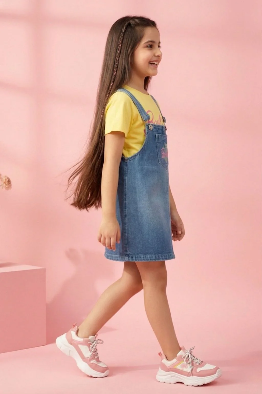 Barbie Girls Light Blue Denim Dungaree BAD850 - Image 3