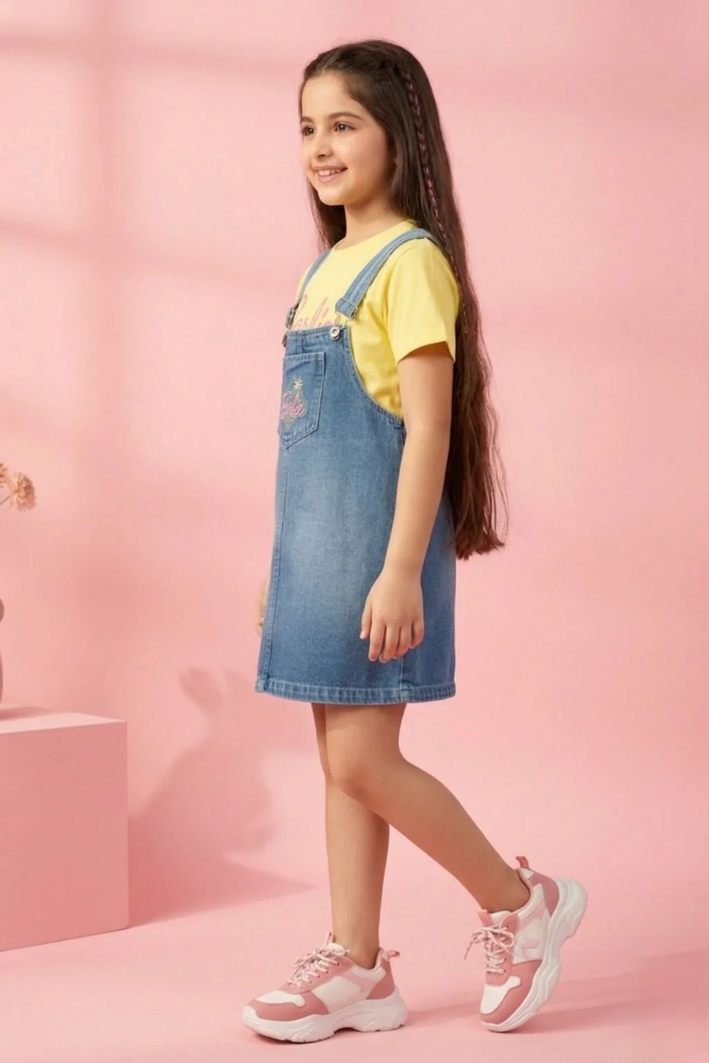 Barbie Girls Light Blue Denim Dungaree BAD850 - Image 4