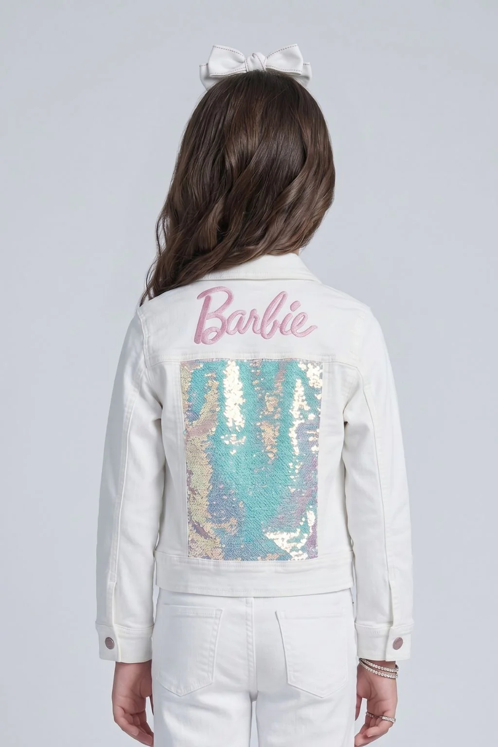 Barbie Girls White Denim Jacket BAJ2077 - Image 2