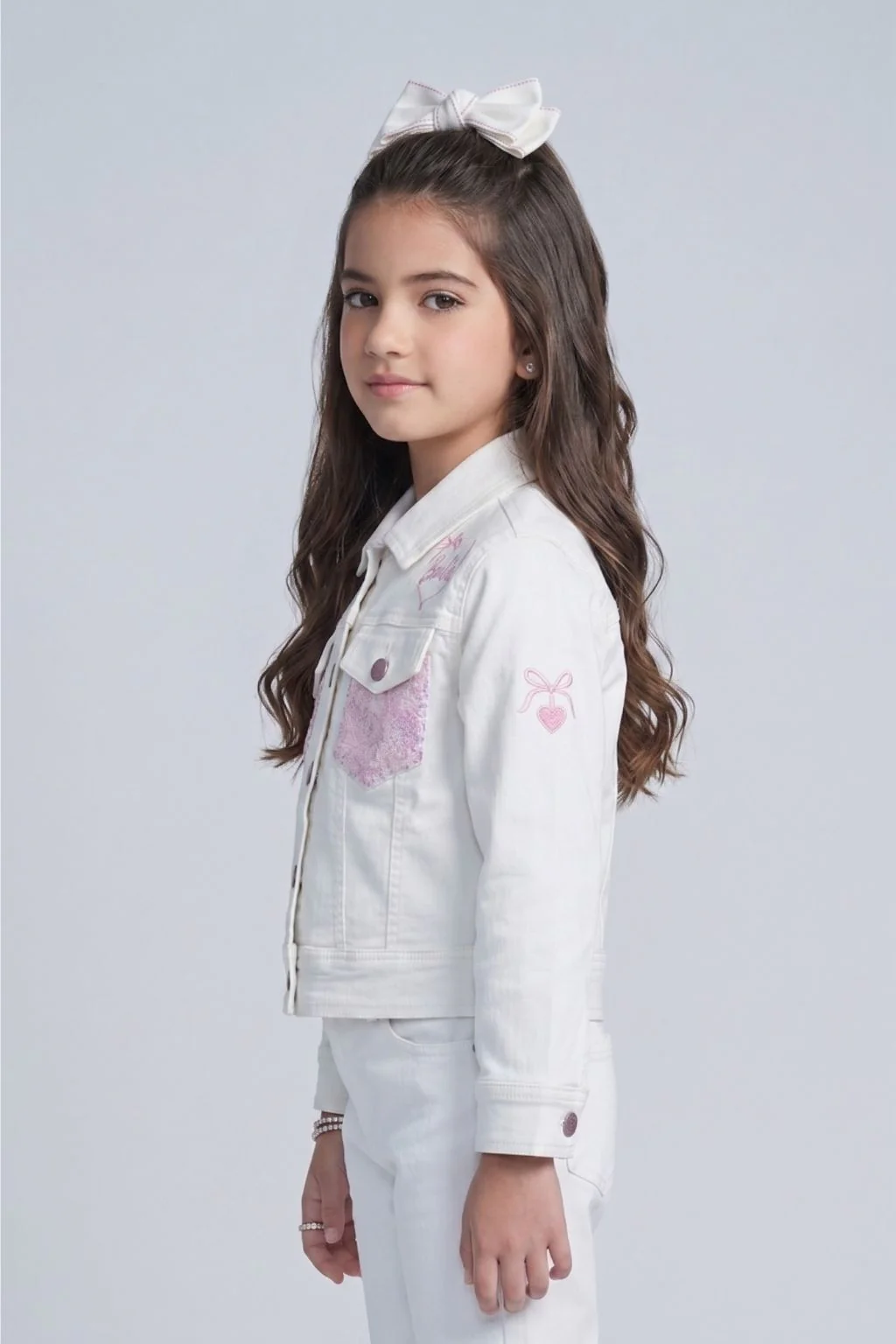 Barbie Girls White Denim Jacket BAJ2077 - Image 5