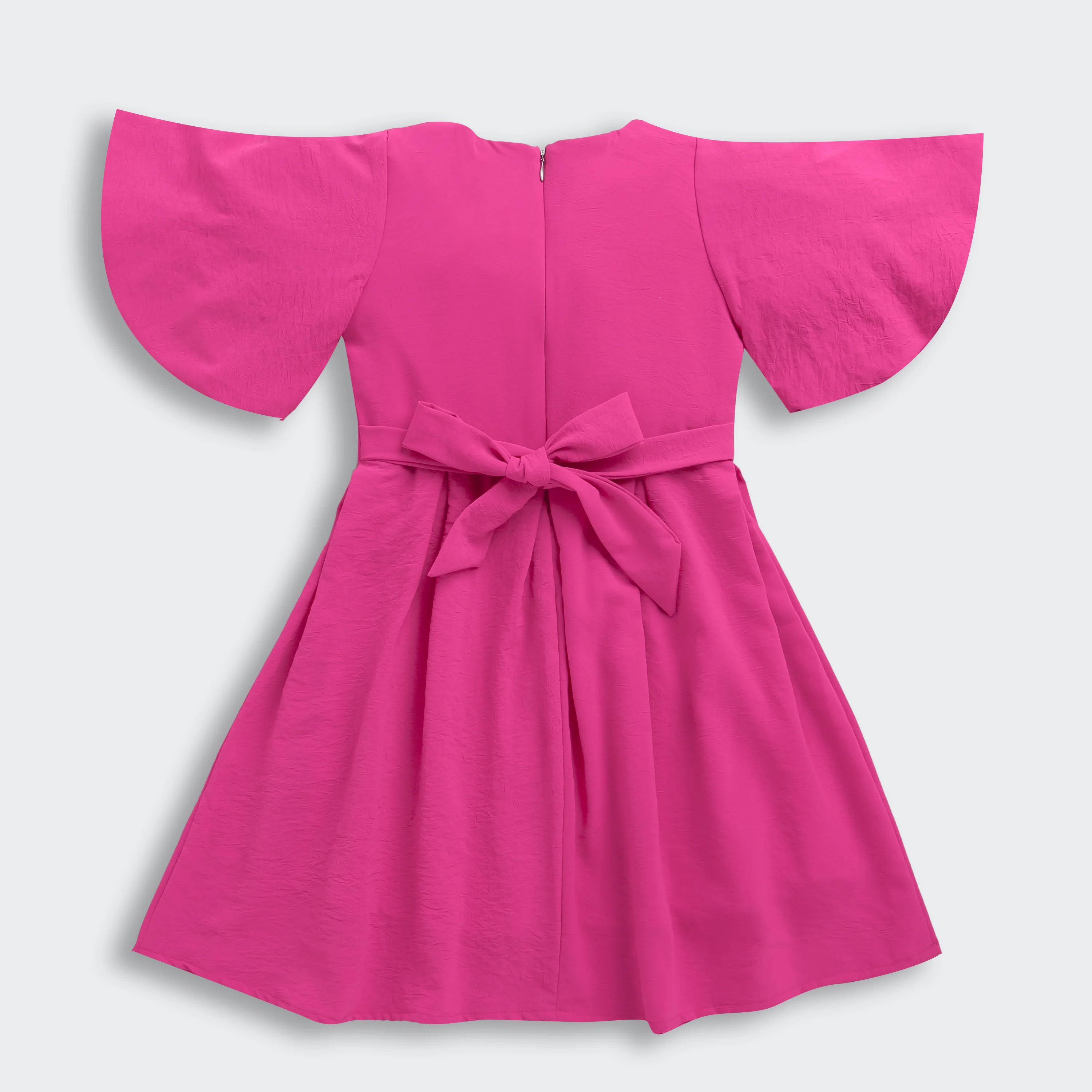 Barbie Hot Pink Crepe Bow Accent Dress BAF230 - Image 7
