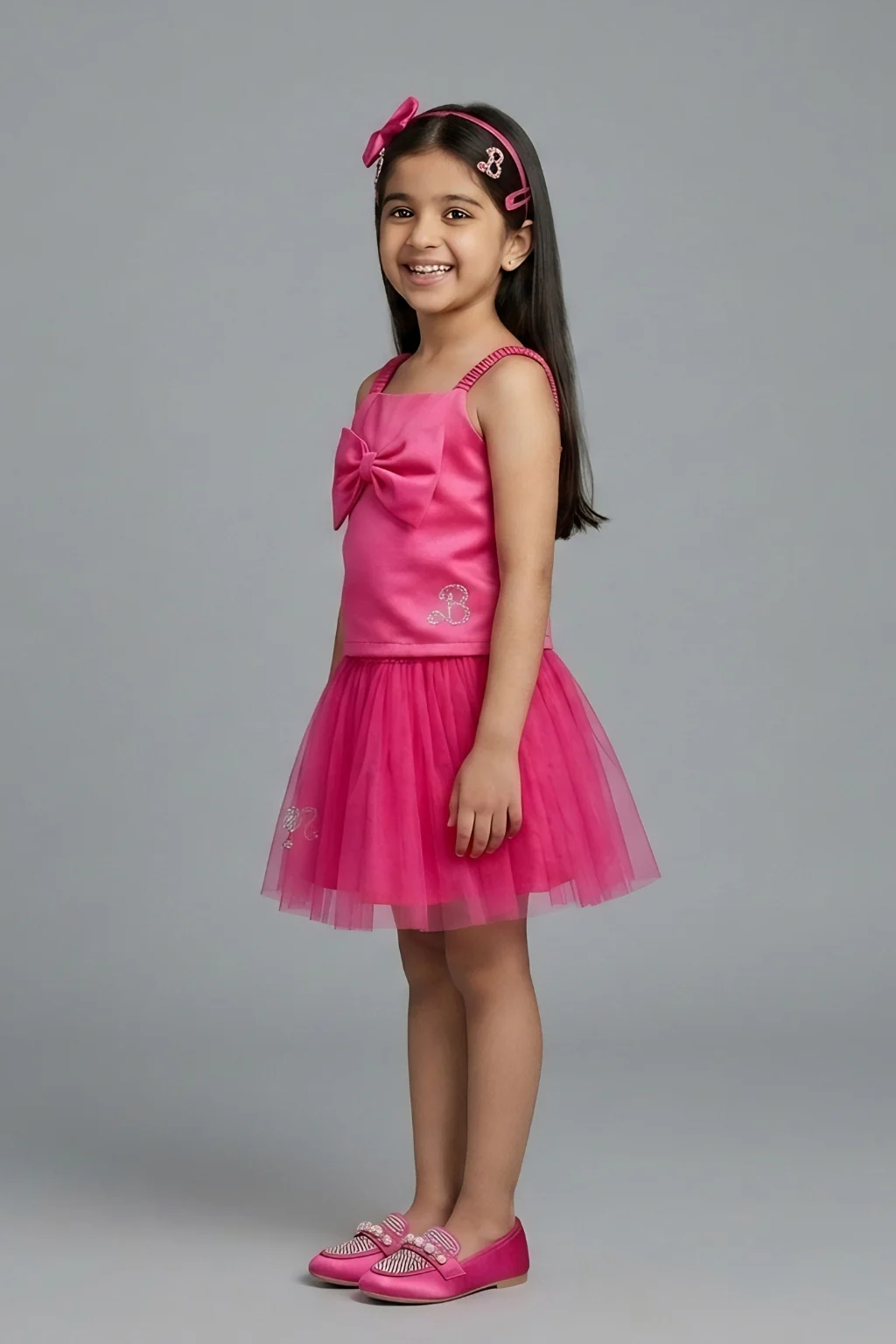 Barbie Hot Pink Net Dress BASET322 - Image 4