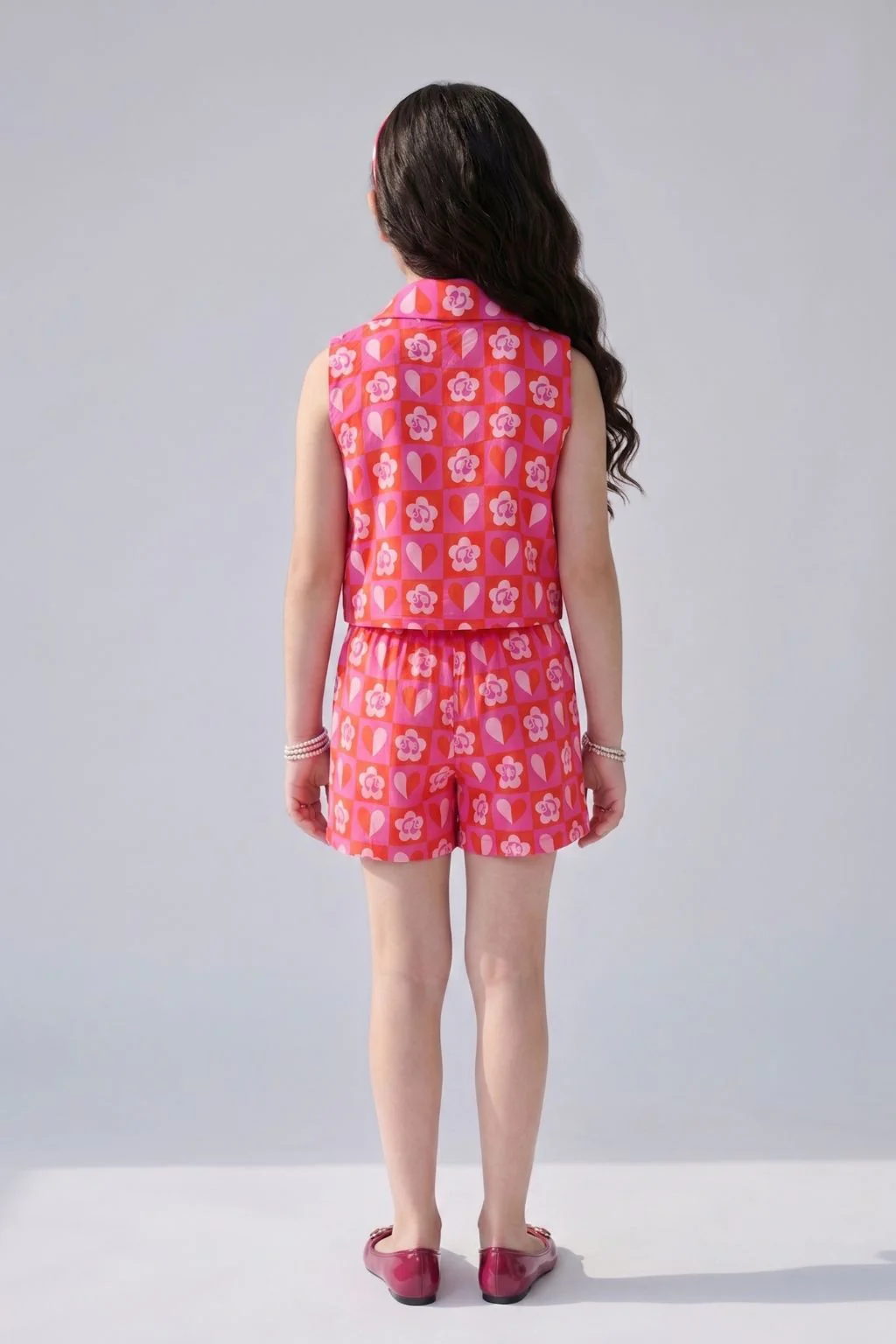 Barbie Hot Pink Printed Sleeveless Co-ord Set BASET491 - Image 2