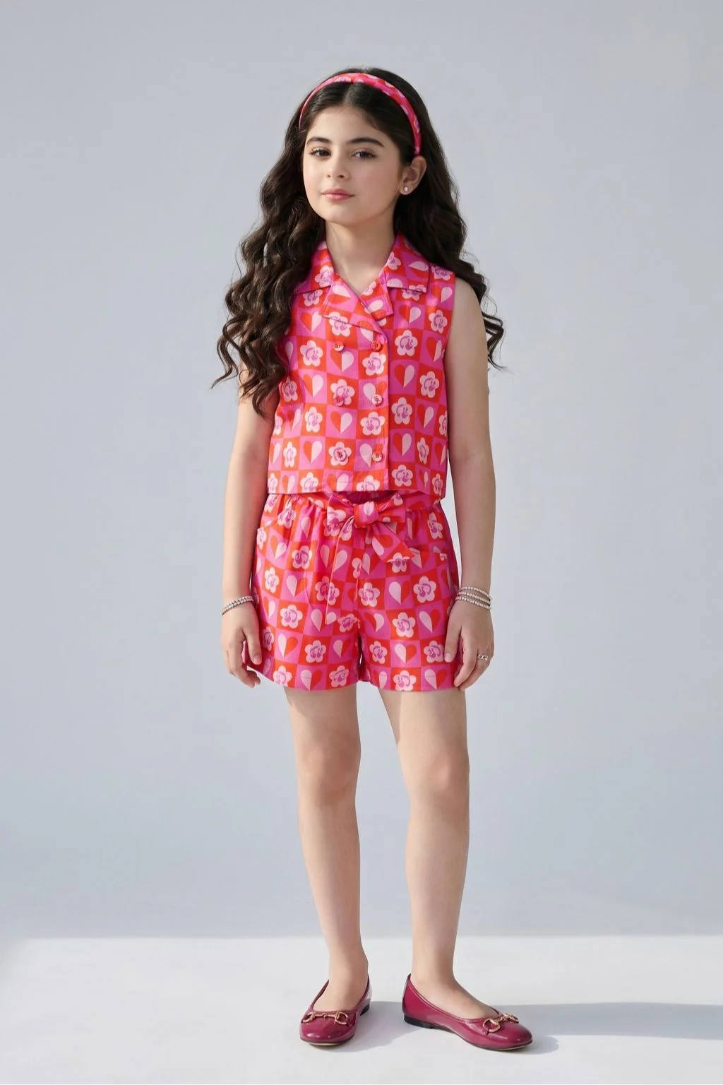 Barbie Hot Pink Printed Sleeveless Co-ord Set BASET491 - Image 3