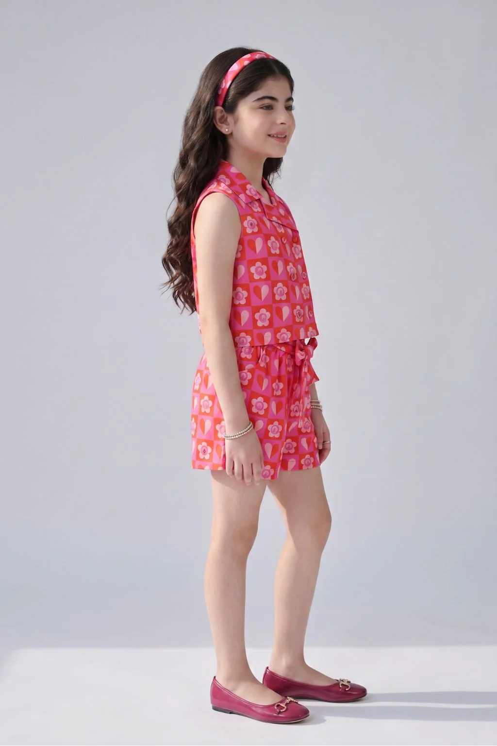 Barbie Hot Pink Printed Sleeveless Co-ord Set BASET491 - Image 4