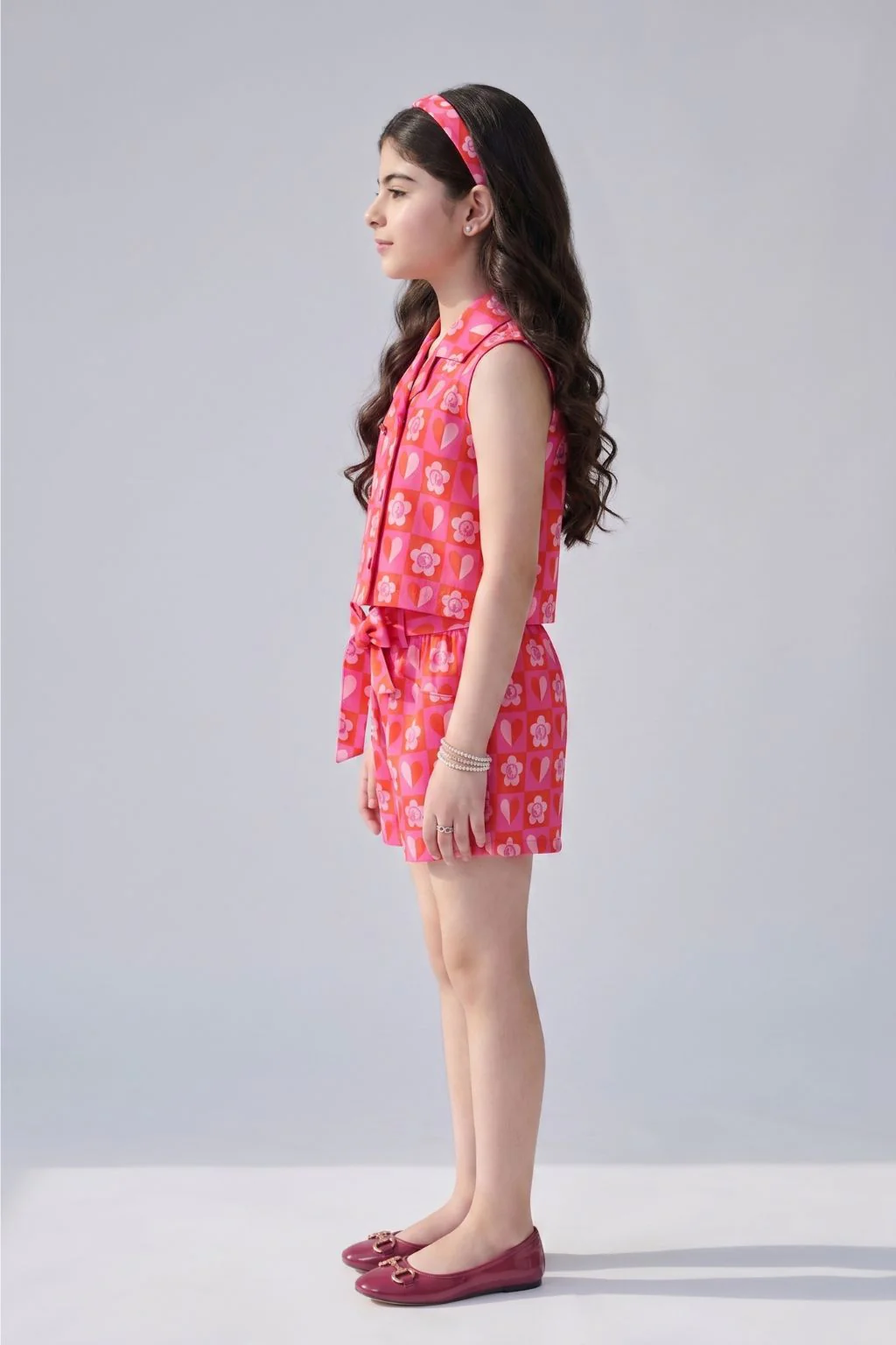 Barbie Hot Pink Printed Sleeveless Co-ord Set BASET491 - Image 5