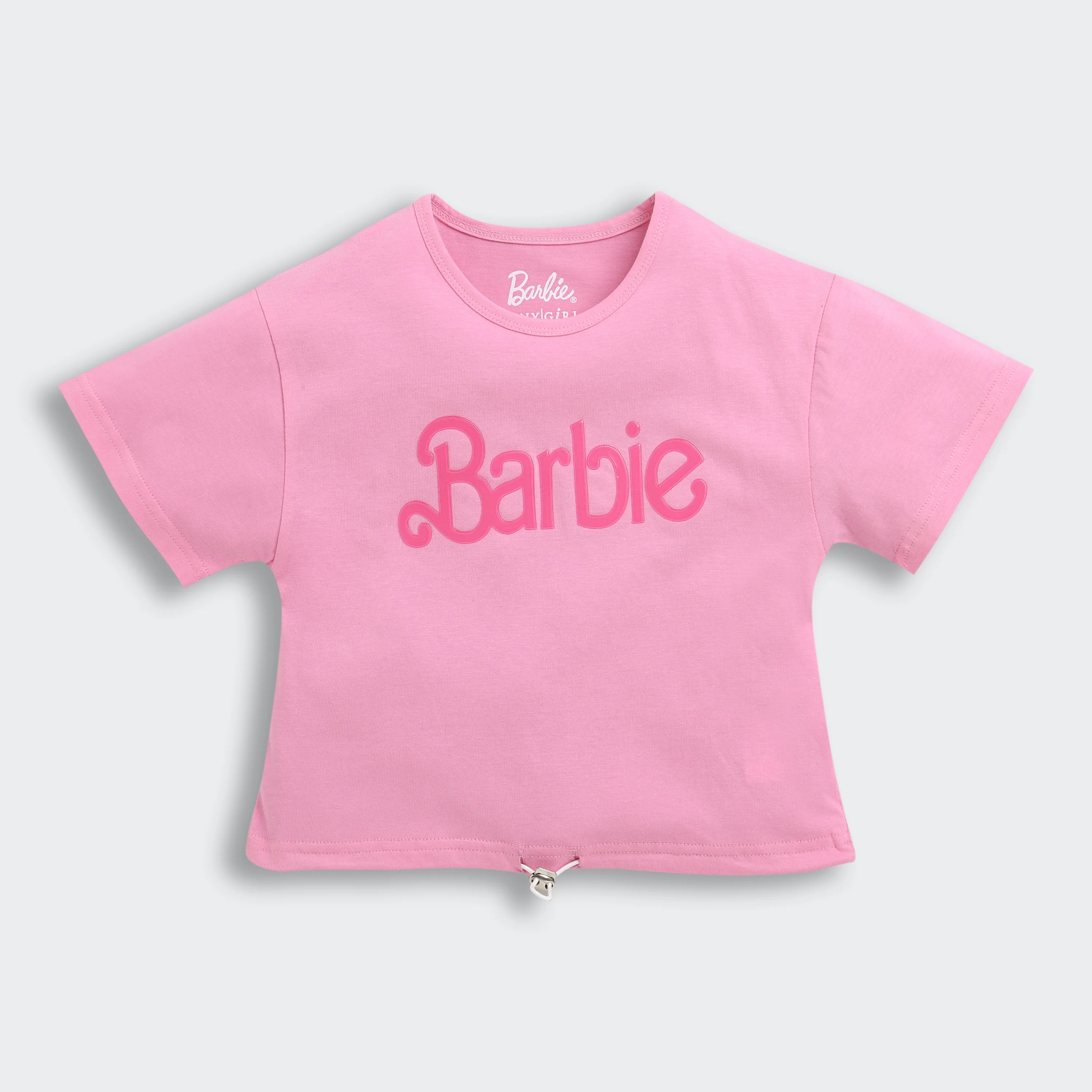 Barbie Light Pink Drawstring Logo T-Shirt BATP2101 - Image 5