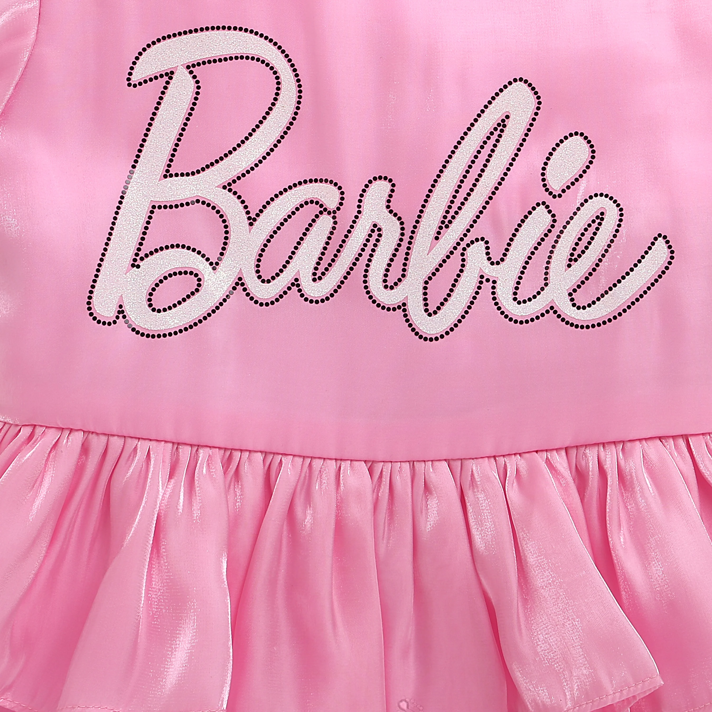 Barbie Light Pink Satin Layered Party Dress BAF239 - Image 9