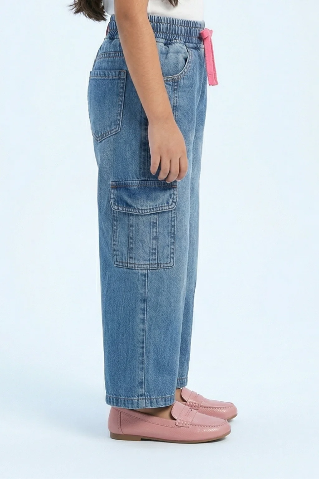 Barbie Light Wash Cargo Jeans BAP546 - Image 3