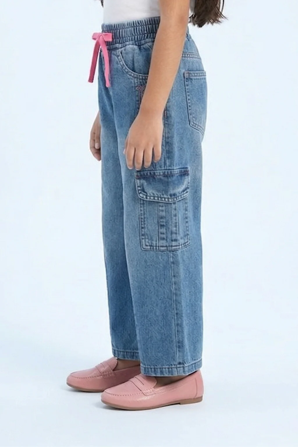 Barbie Light Wash Cargo Jeans BAP546 - Image 4