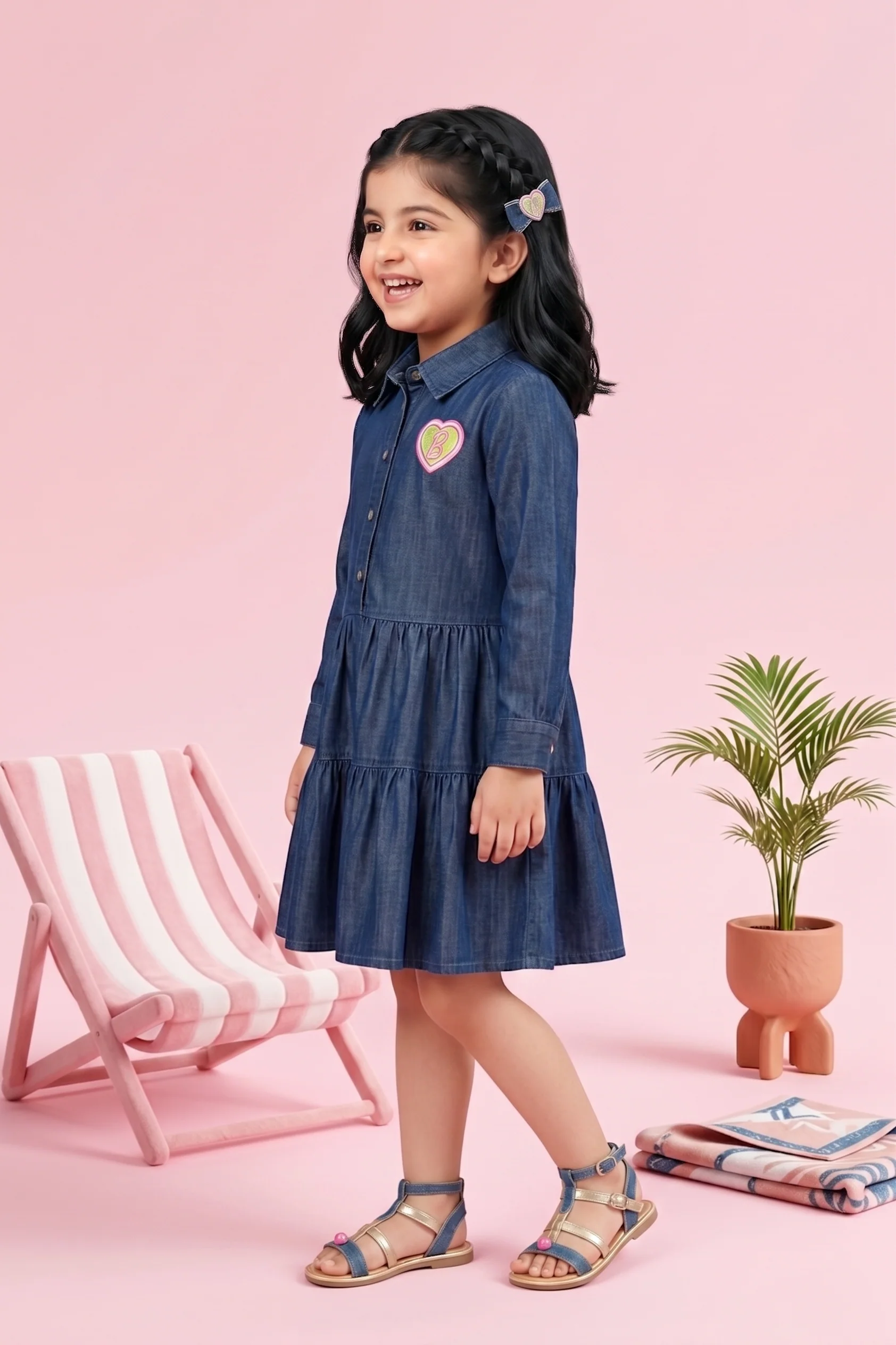 Barbie Navy Blue Denim Dress BAM1252 - Image 4