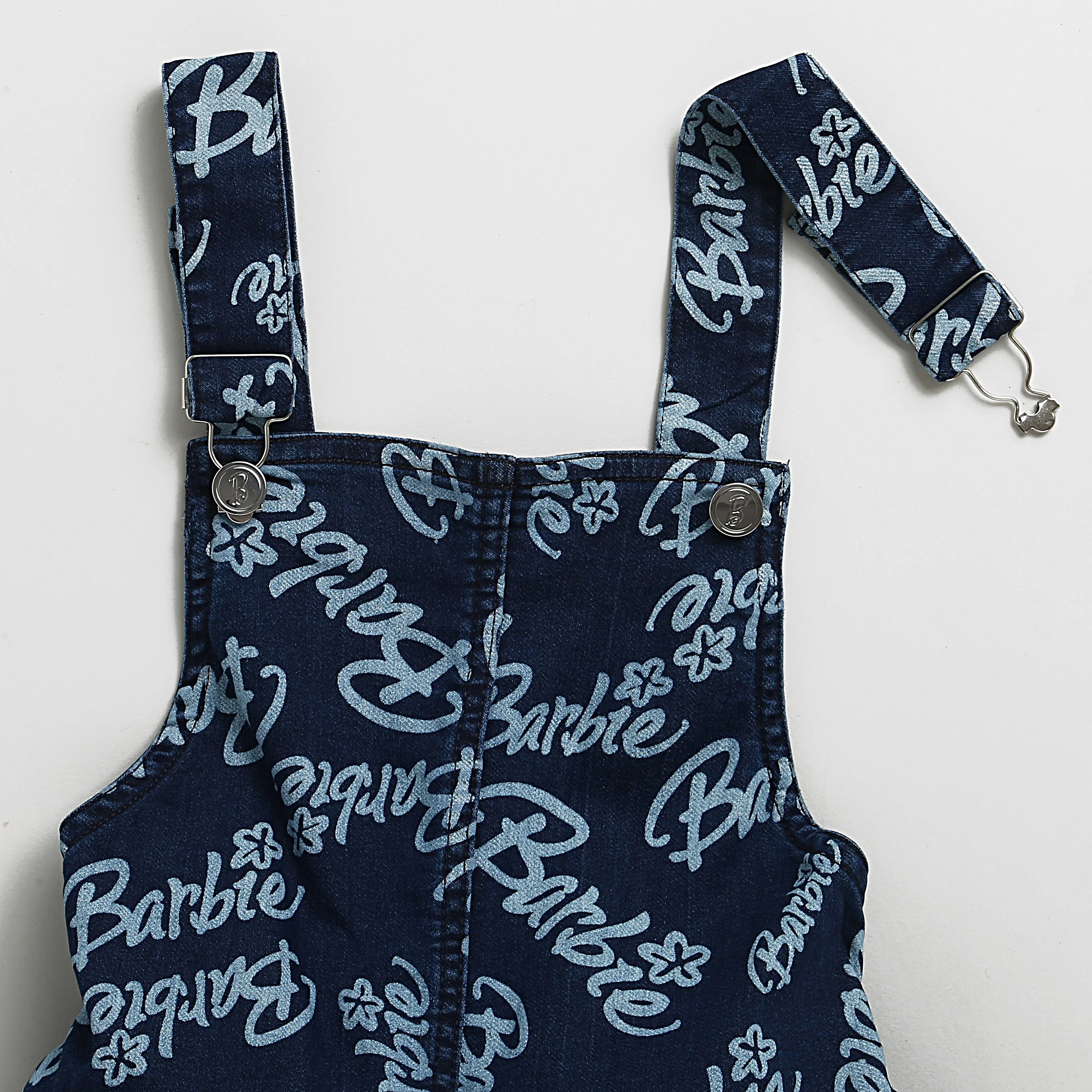 Barbie Navy Blue Denim Printed Dungaree BAD814 - Image 8
