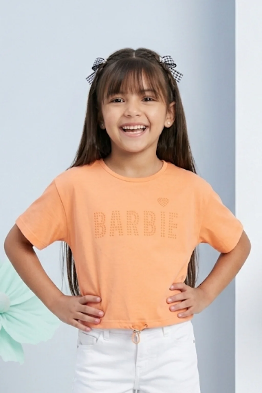 Barbie Peach Drawstring Logo Tee BATP2102