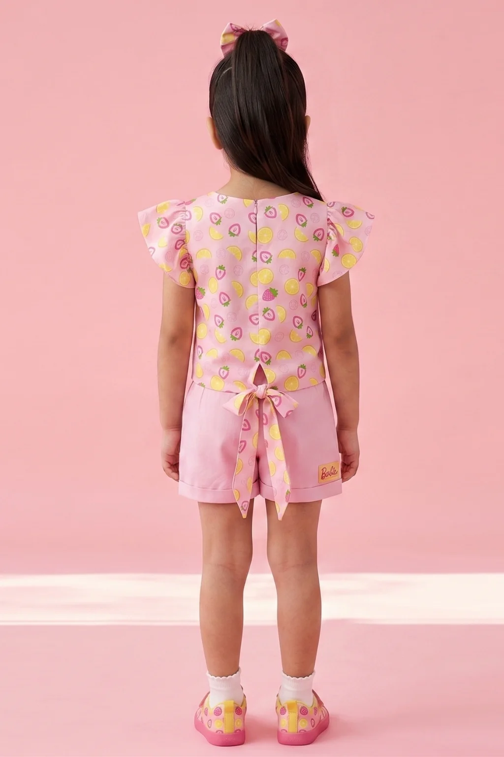 Barbie Pink Fruits Printed Top and Shorts BASET388 - Image 2