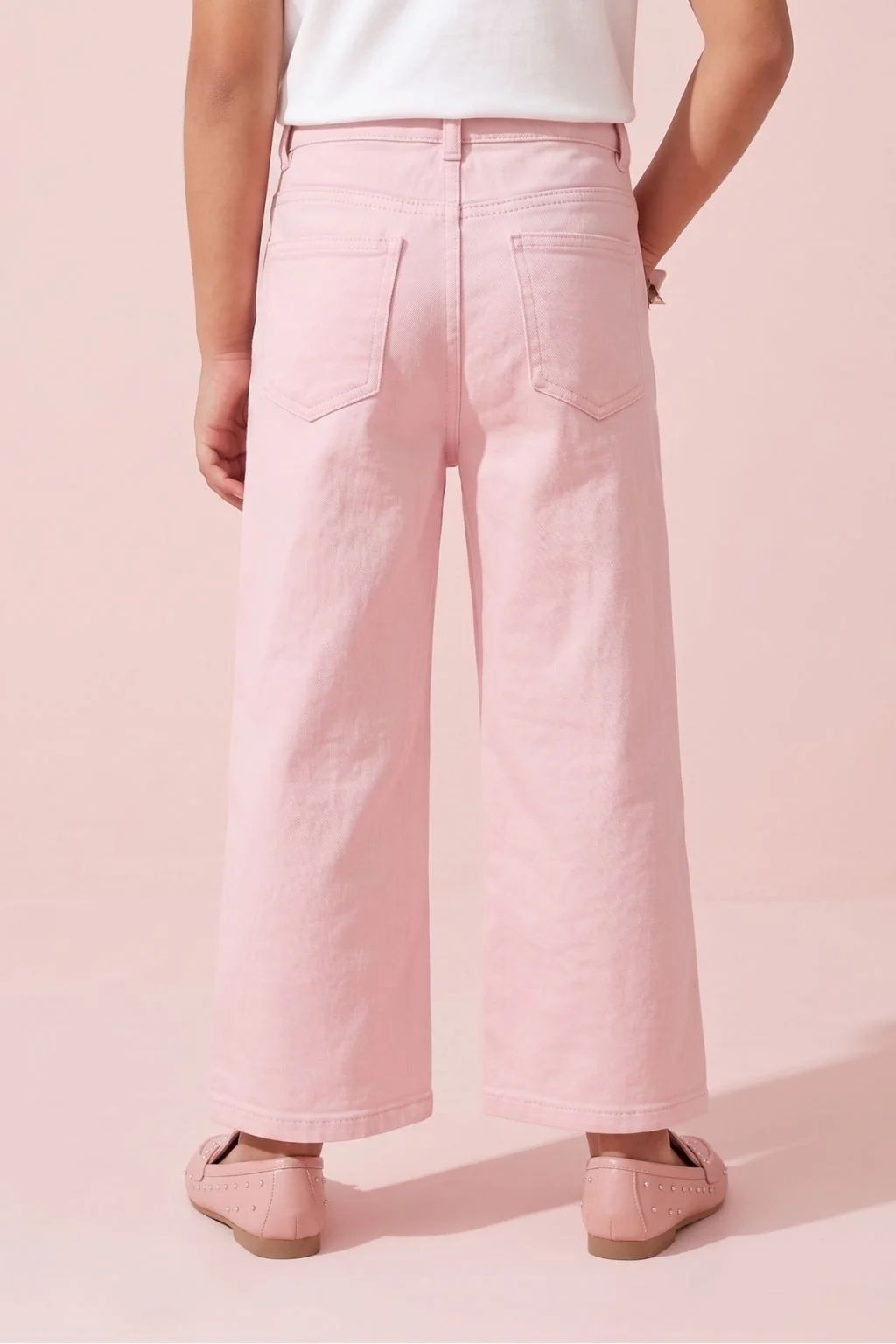 Barbie Pink Rhinestone Embellished Wide Leg Jeans BAP647 - Image 3