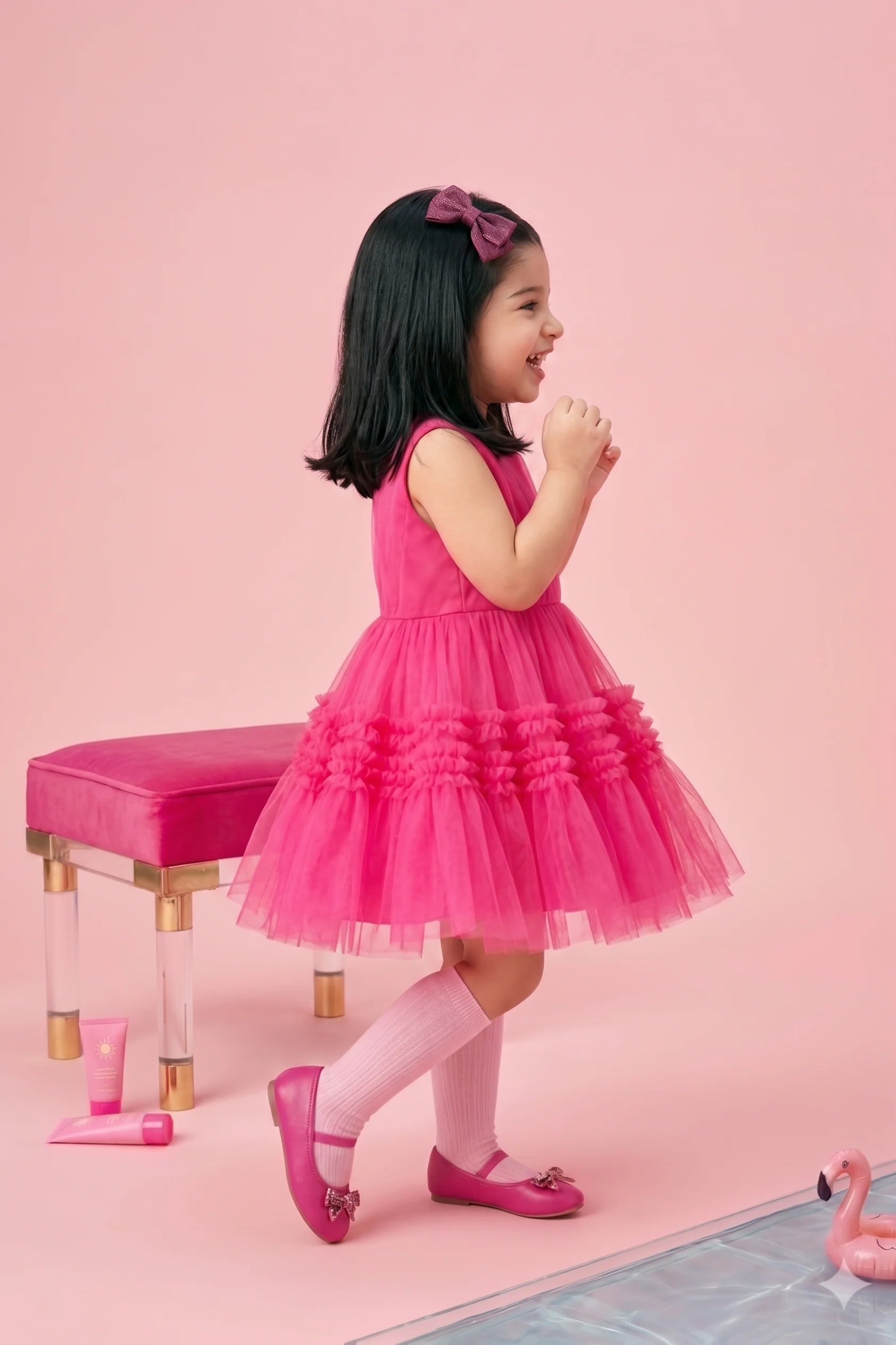 Barbie Pink Tulle Party Dress BAF202 - Image 4