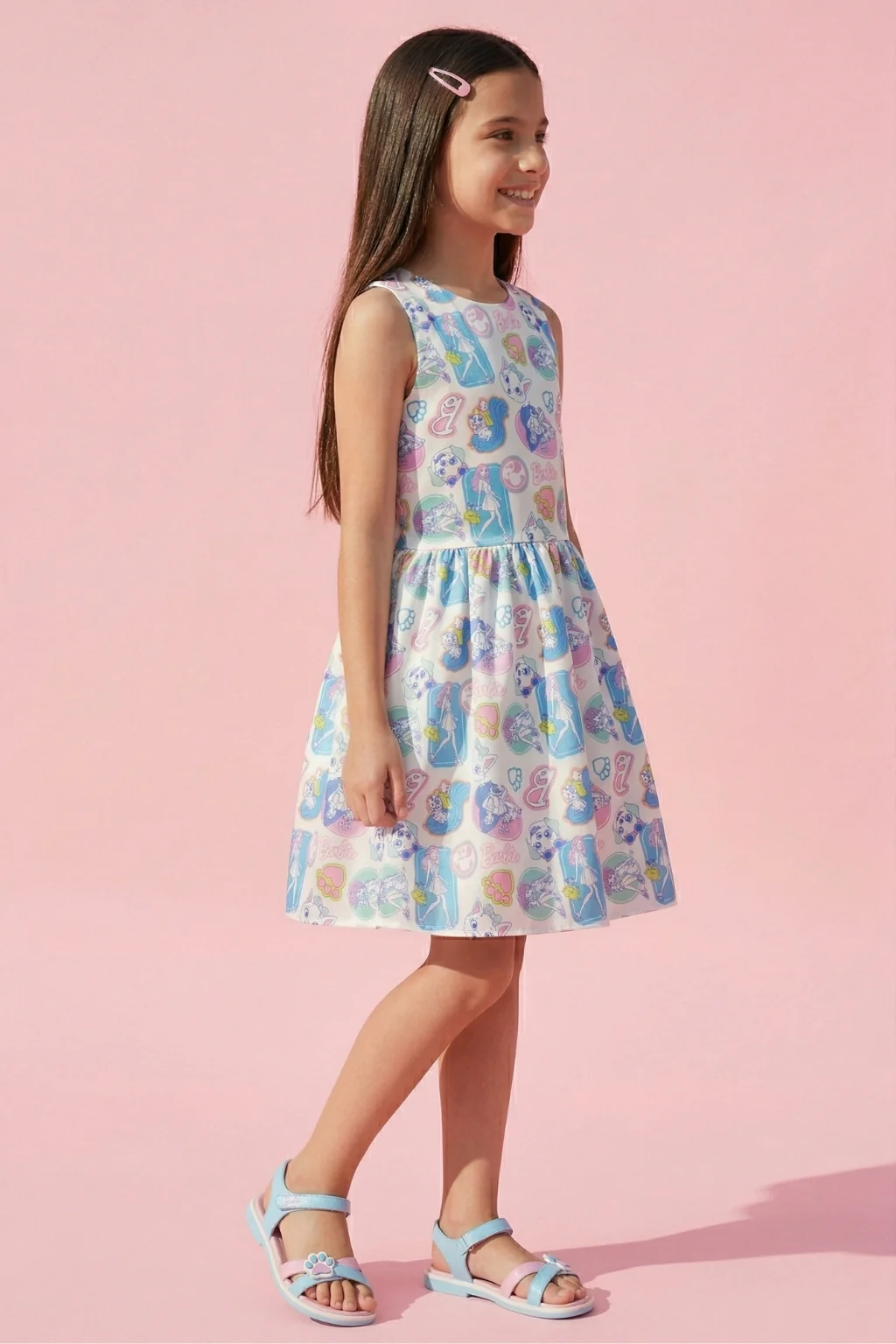 Barbie Pop Print Fit & Flare Dress BAF234 - Image 4