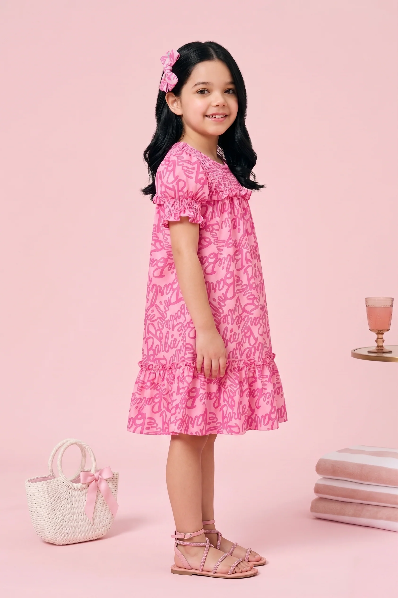 Barbie Printed A-Line Midi Dress BAM1187 - Image 4