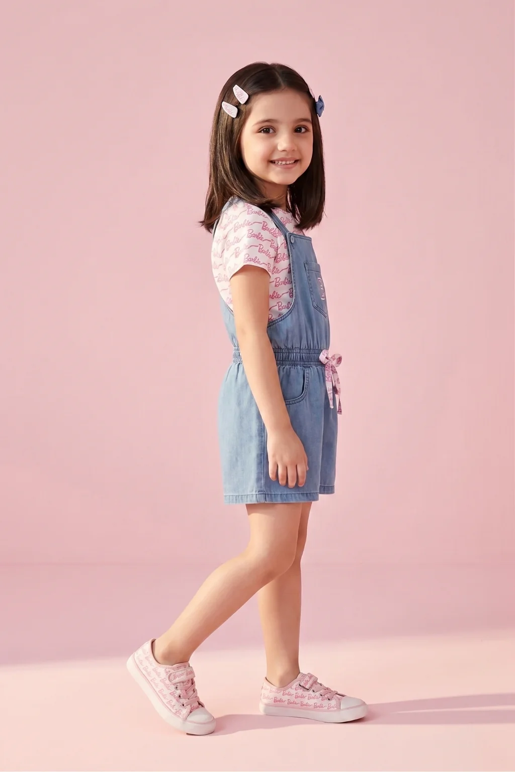 Barbie Printed T-Shirt Denim Dungaree Style BAJP105 - Image 4