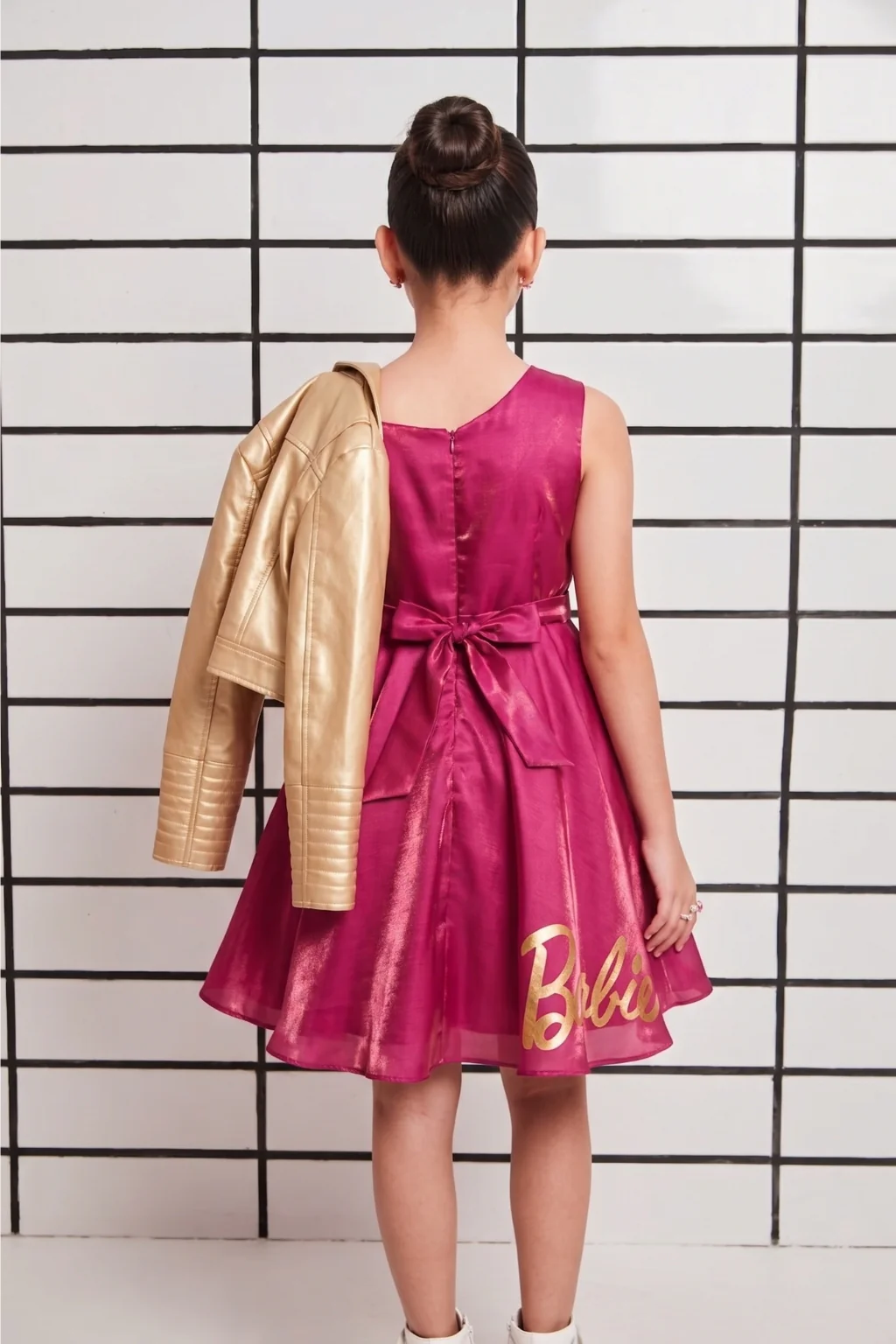 Barbie Satin Bow Detail Party Dress BAF225 - Image 2