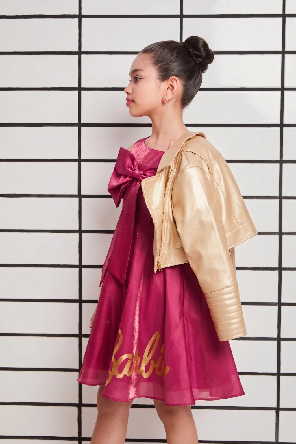 Barbie Satin Bow Detail Party Dress BAF225 - Image 3