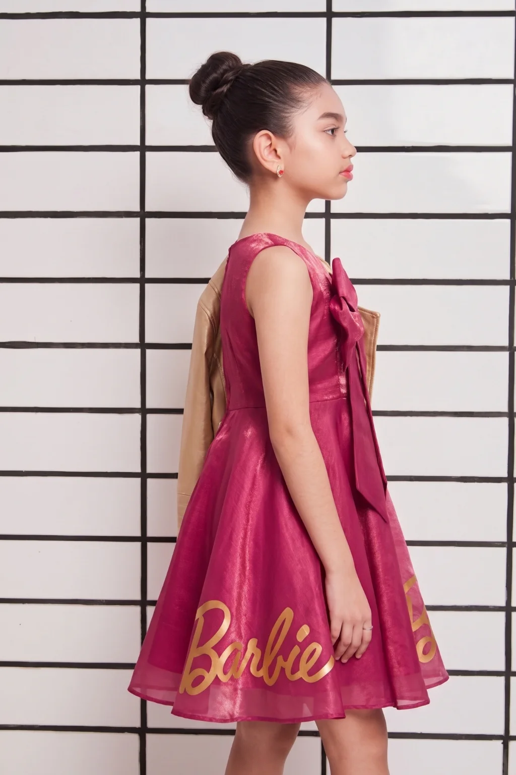 Barbie Satin Bow Detail Party Dress BAF225 - Image 4