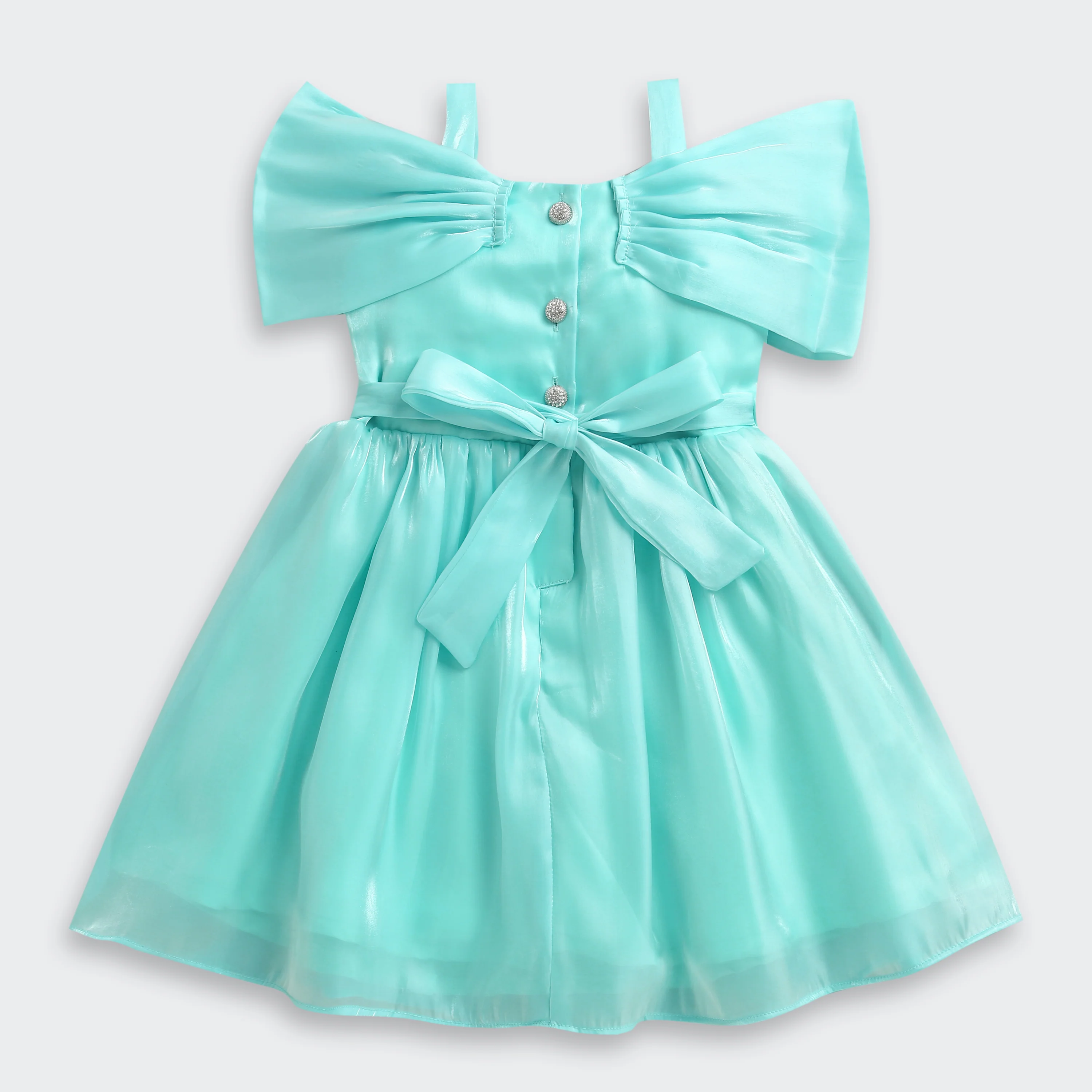 Barbie Satin Turquoise Green Party Dress BAF259 - Image 6