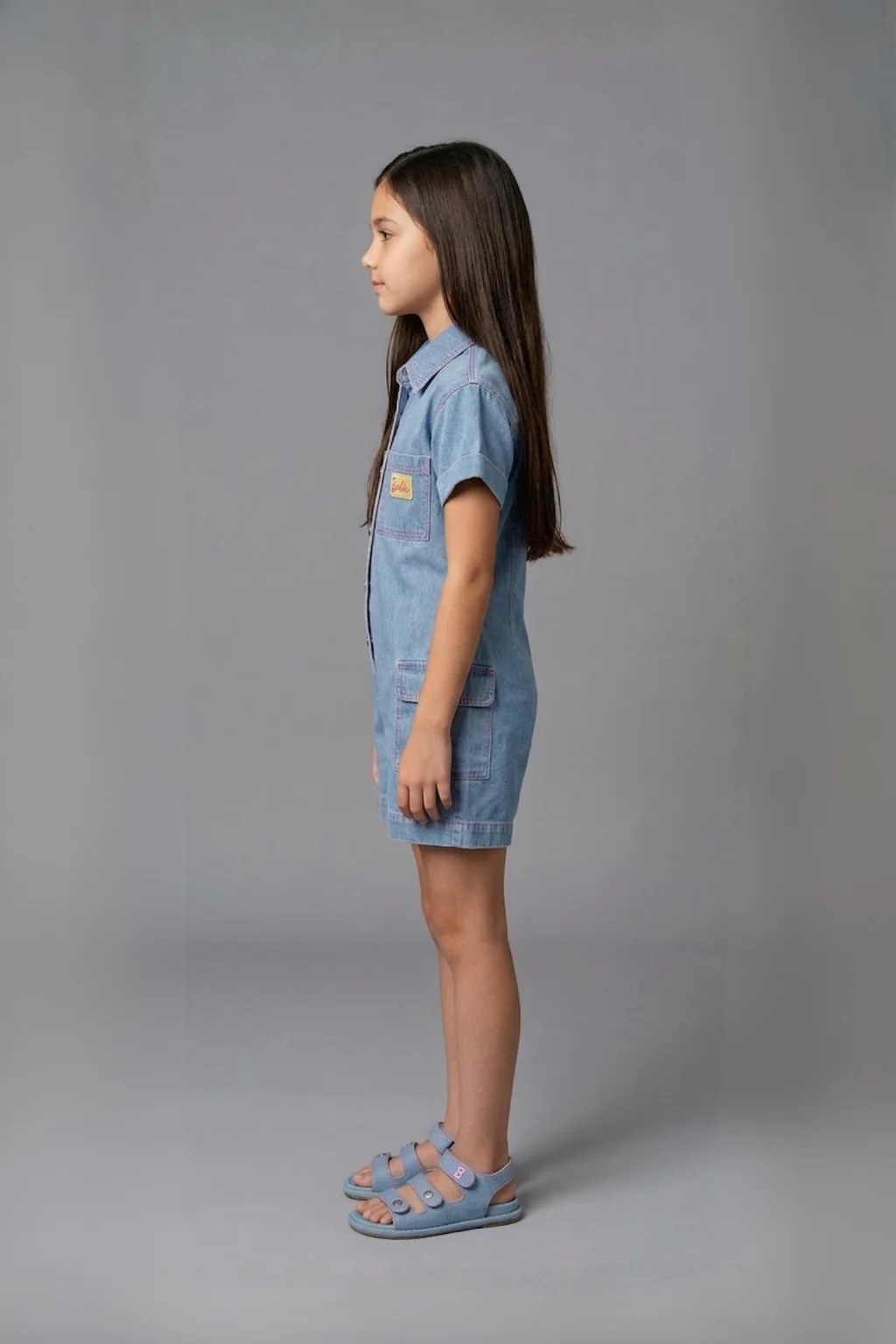 Barbie Short Sleeve Blue Denim Playsuit BAJP112 - Image 3
