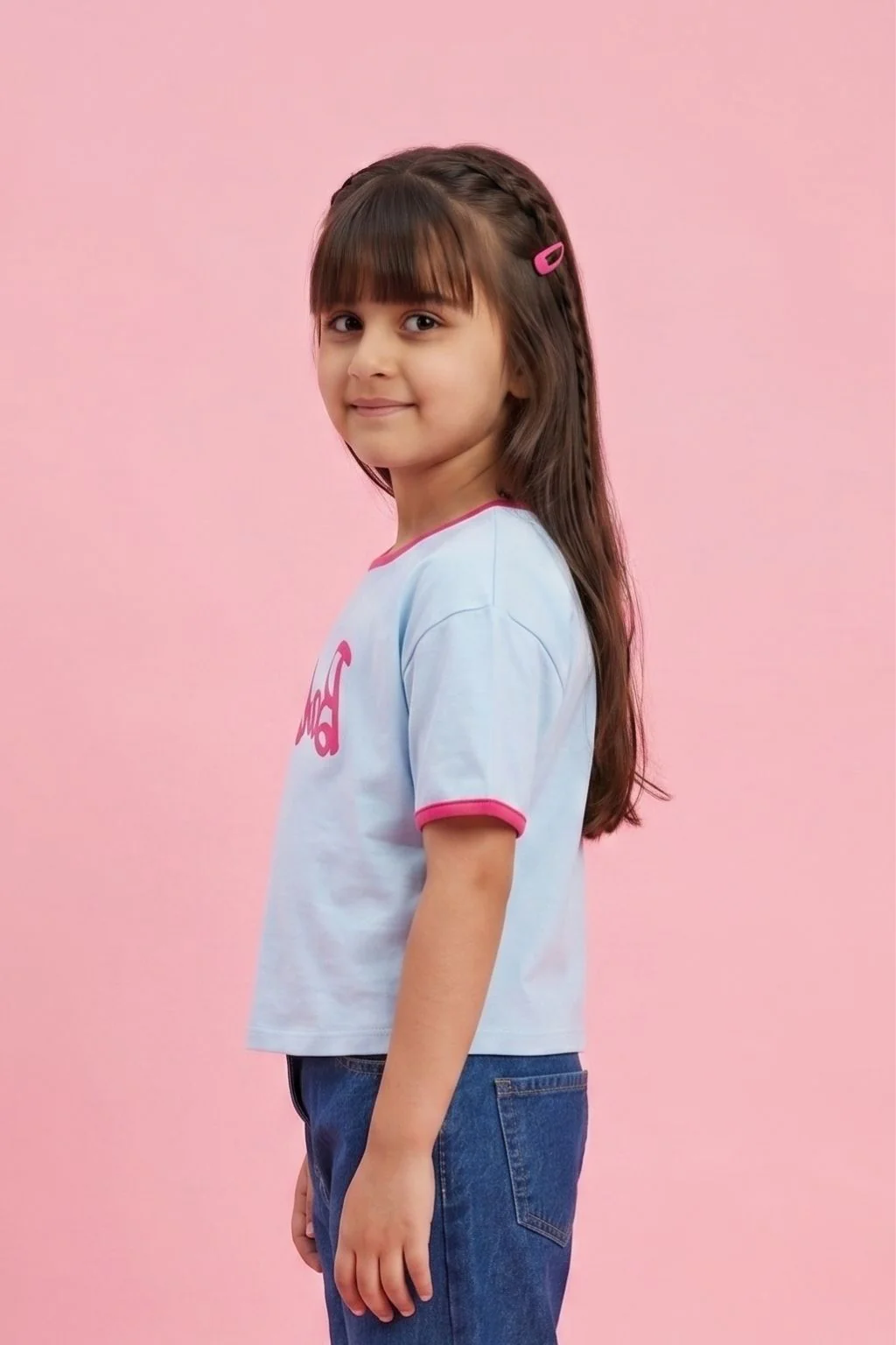 Barbie Soft Powder Blue Logo T-Shirt BATP2092 - Image 3