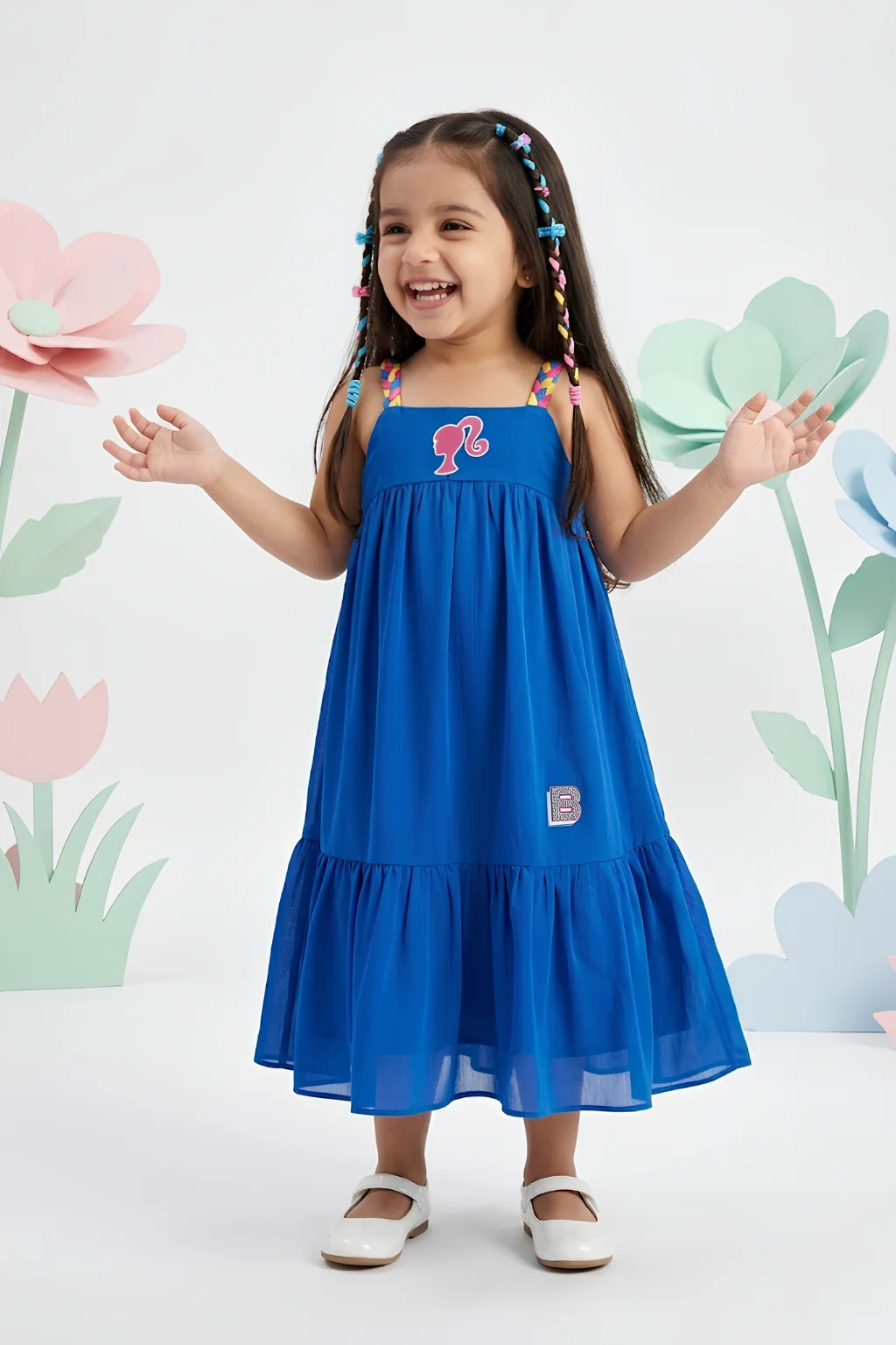 Barbie Spaghetti Neck Midi Dress BAM1124