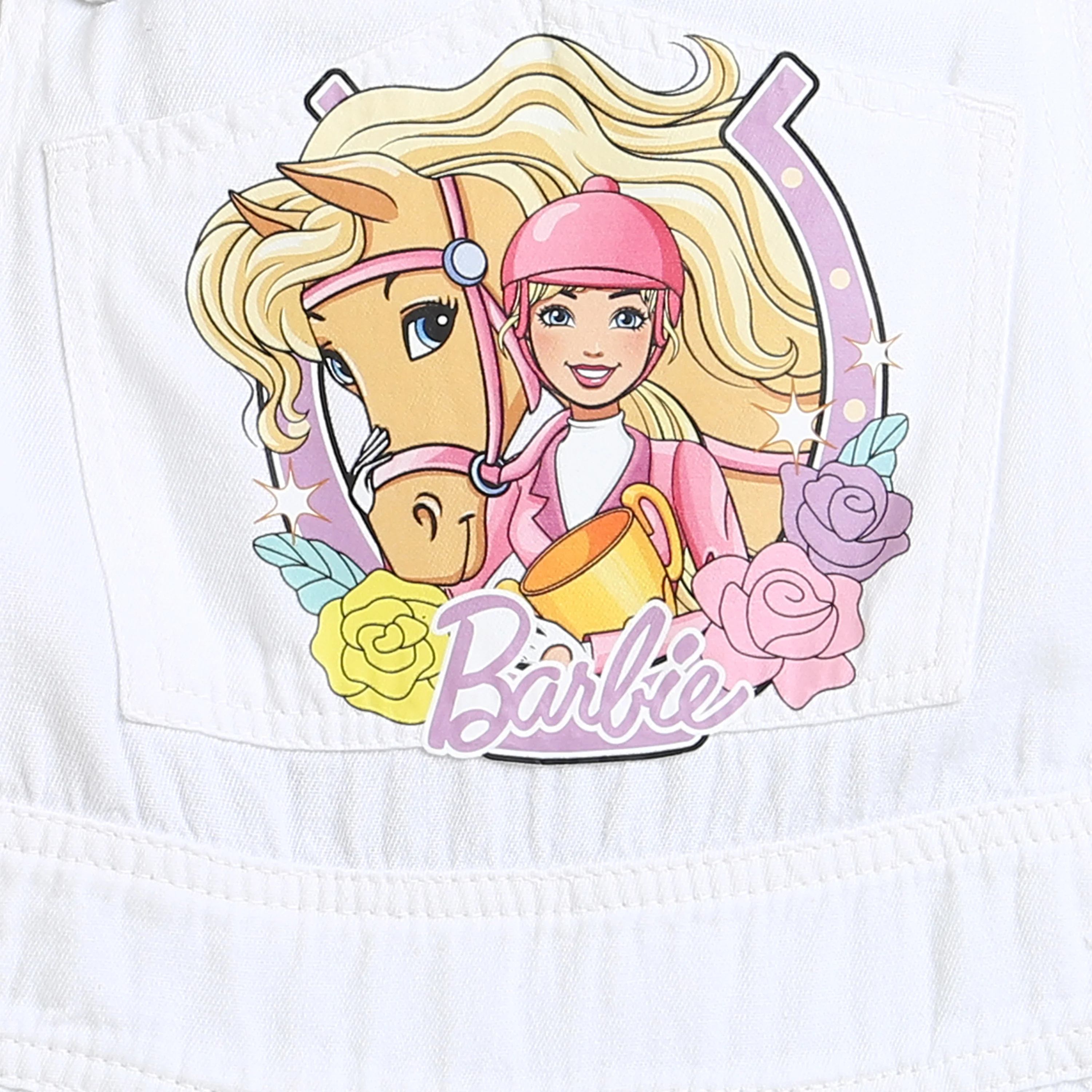 Barbie White Cotton Blend Dungaree BAD813 - Image 8