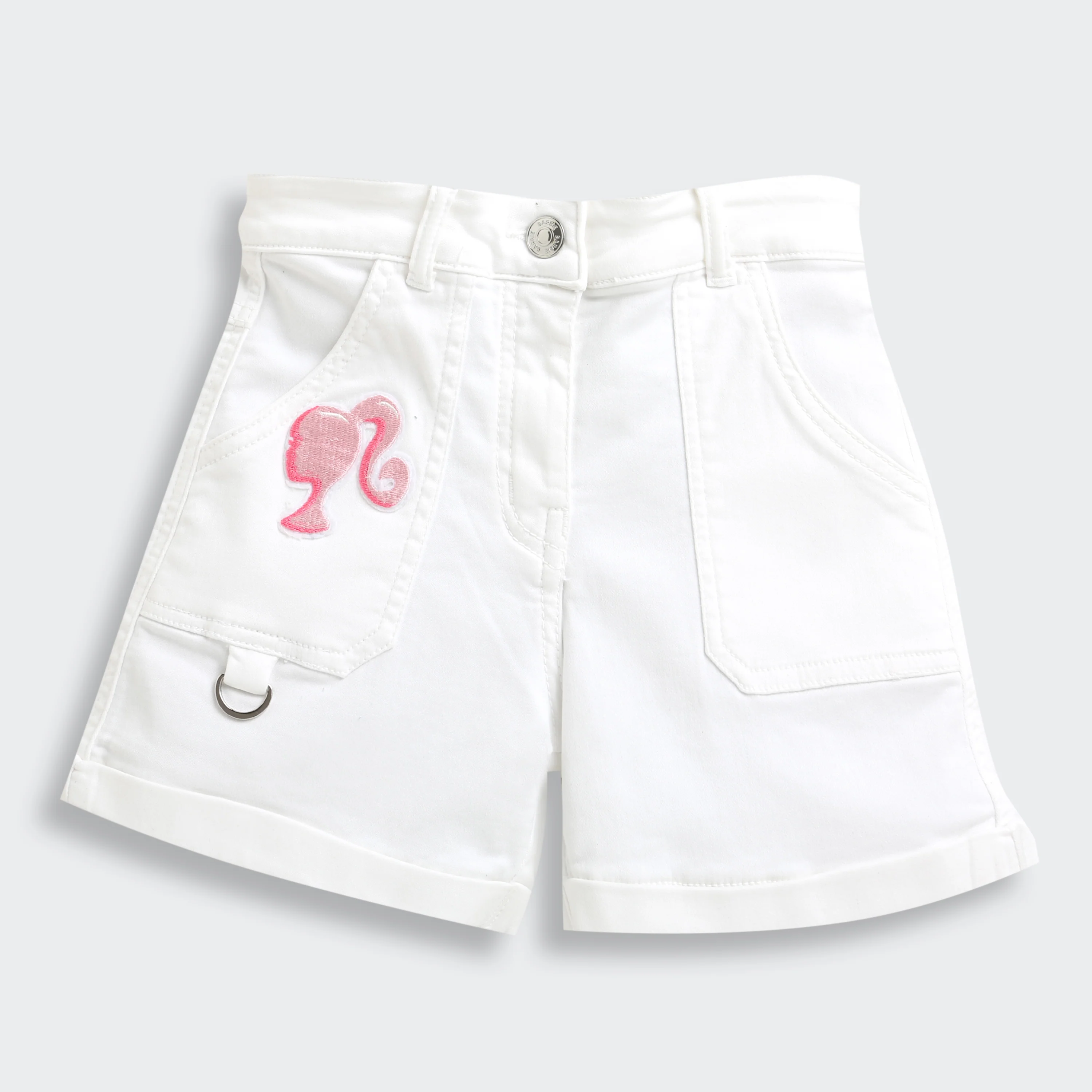 Barbie White Cotton Shorts BAH629 - Image 4